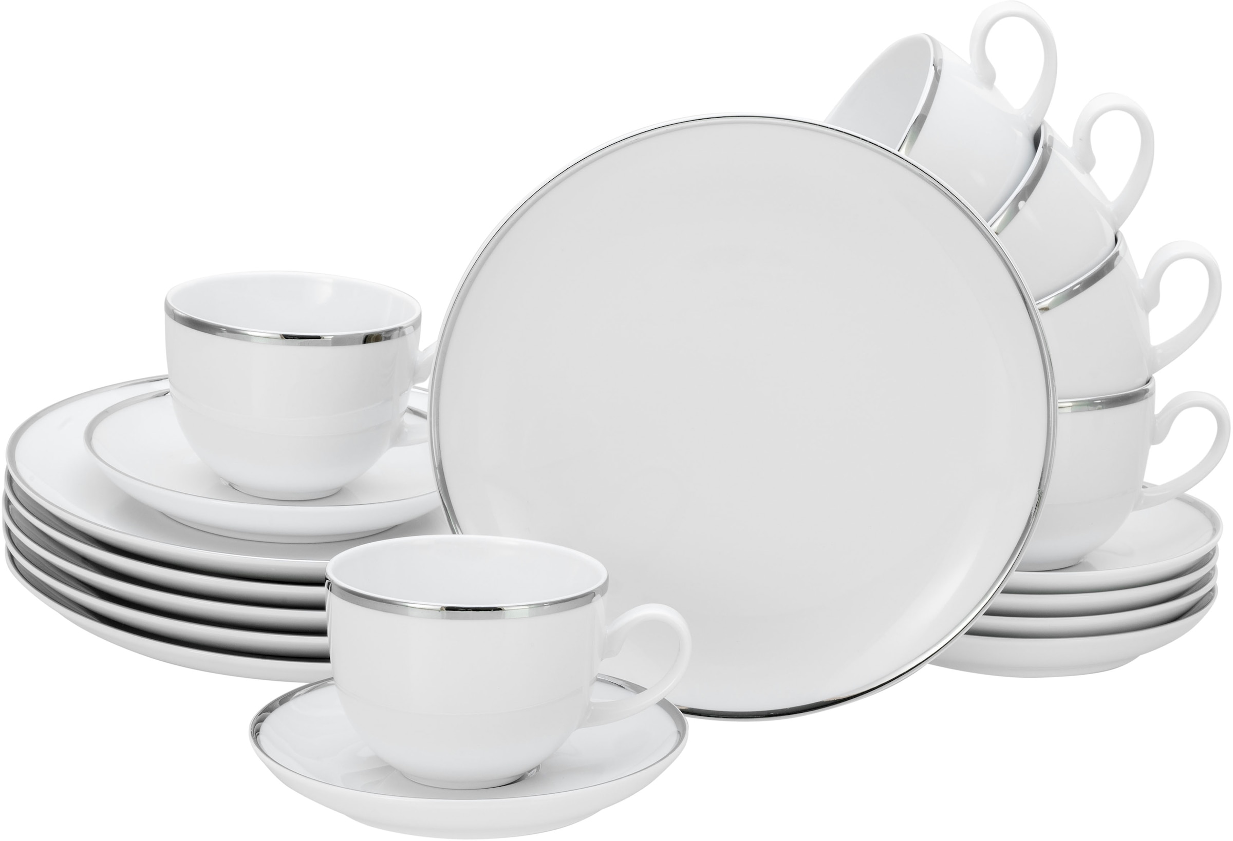 Guido Maria Kretschmer Home&Living Kaffeeservice »GMK Geschirr-Set Godi«, (Set, 18 tlg., Kaffeegeschirr für 6 Personen), Service, handbemalter Rand, 18 Teile, für 6 Personen