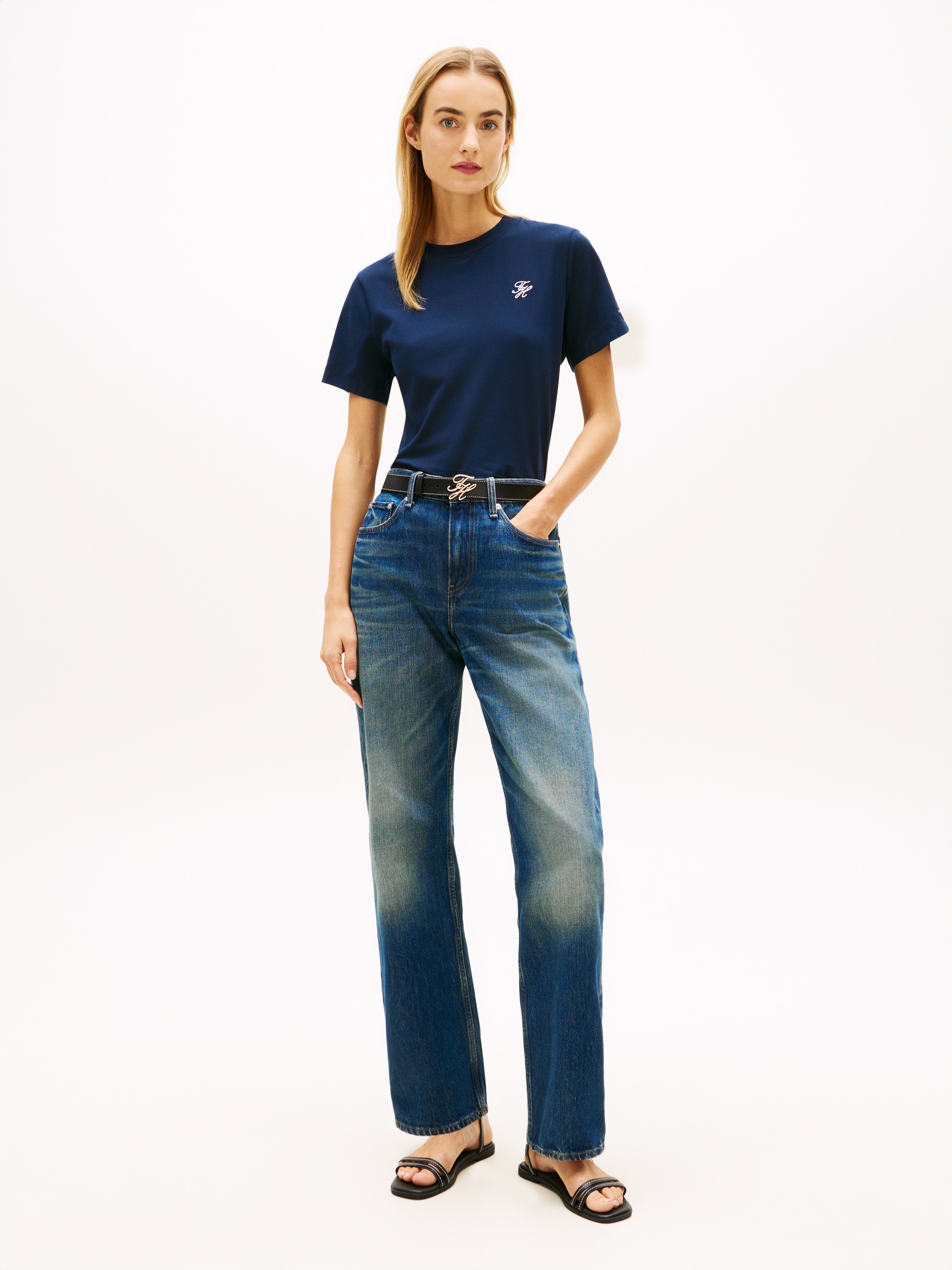 Tommy Hilfiger Kurzarmshirt »TH SCRIPT REGULAR C-NECK SHORT SLEEVE TEE«