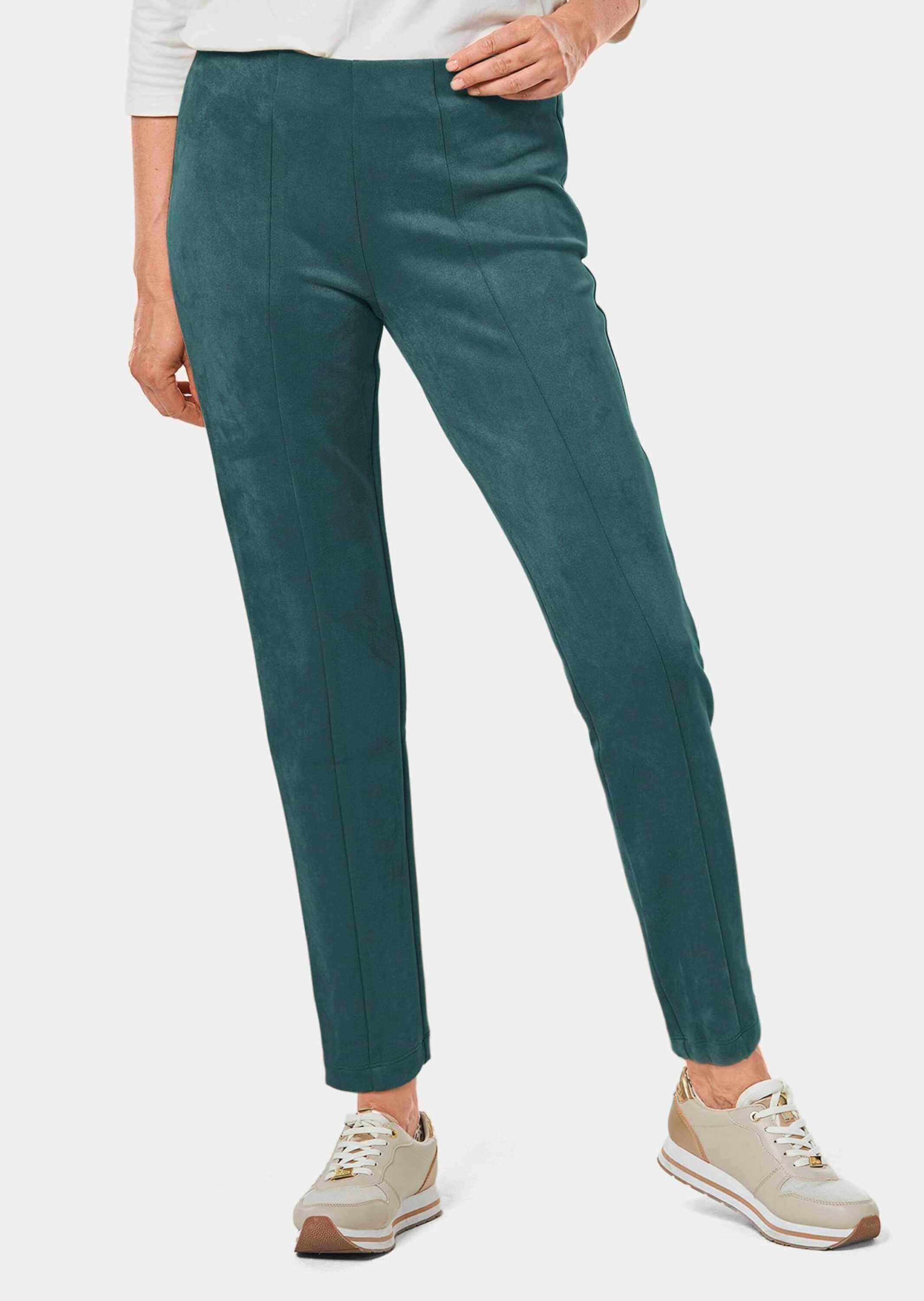 GOLDNER 2-in-1-Hose »Moderne Leggings in trendigem Velourslederimitat«