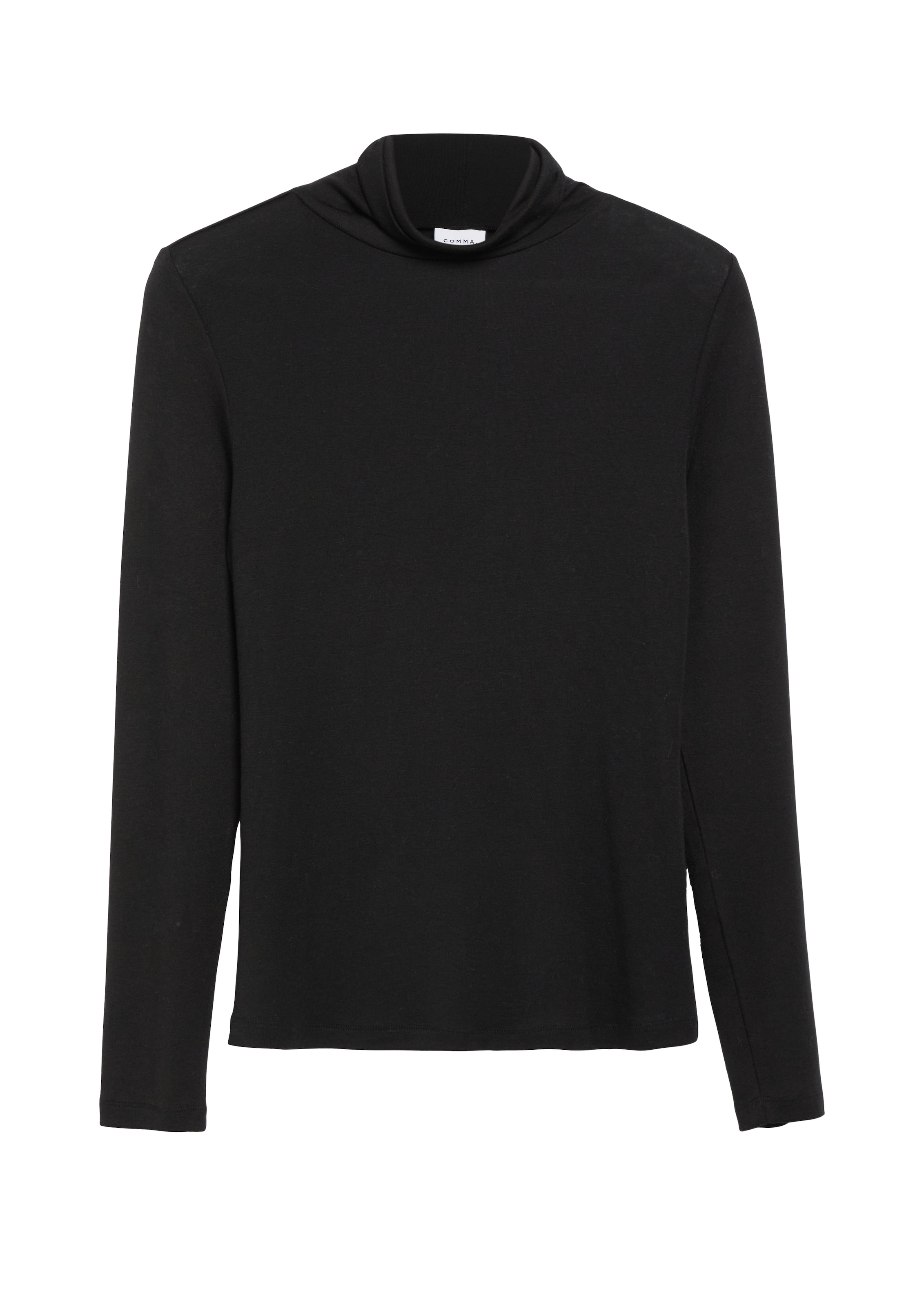 Comma Rollkragenshirt unifarben mit Wolle und Stretch