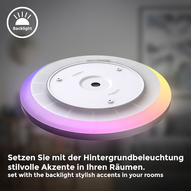 B.K.Licht LED Deckenleuchte mit Hintergrundbeleuchtungseffekt und  Fernbedienung, 1 x LED Platine 15 Watt, 1.850lm, 4.000K, in Stufen dimmbar,  Ø 29 cm im OTTO Online Shop