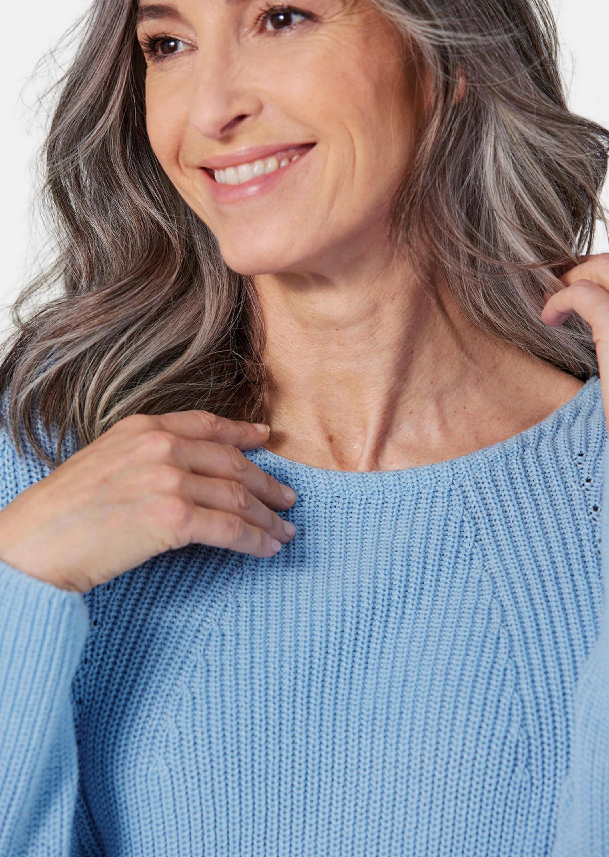 GOLDNER Strickpullover »Figurschmeichelnder Pullover aus reiner Baumwolle«