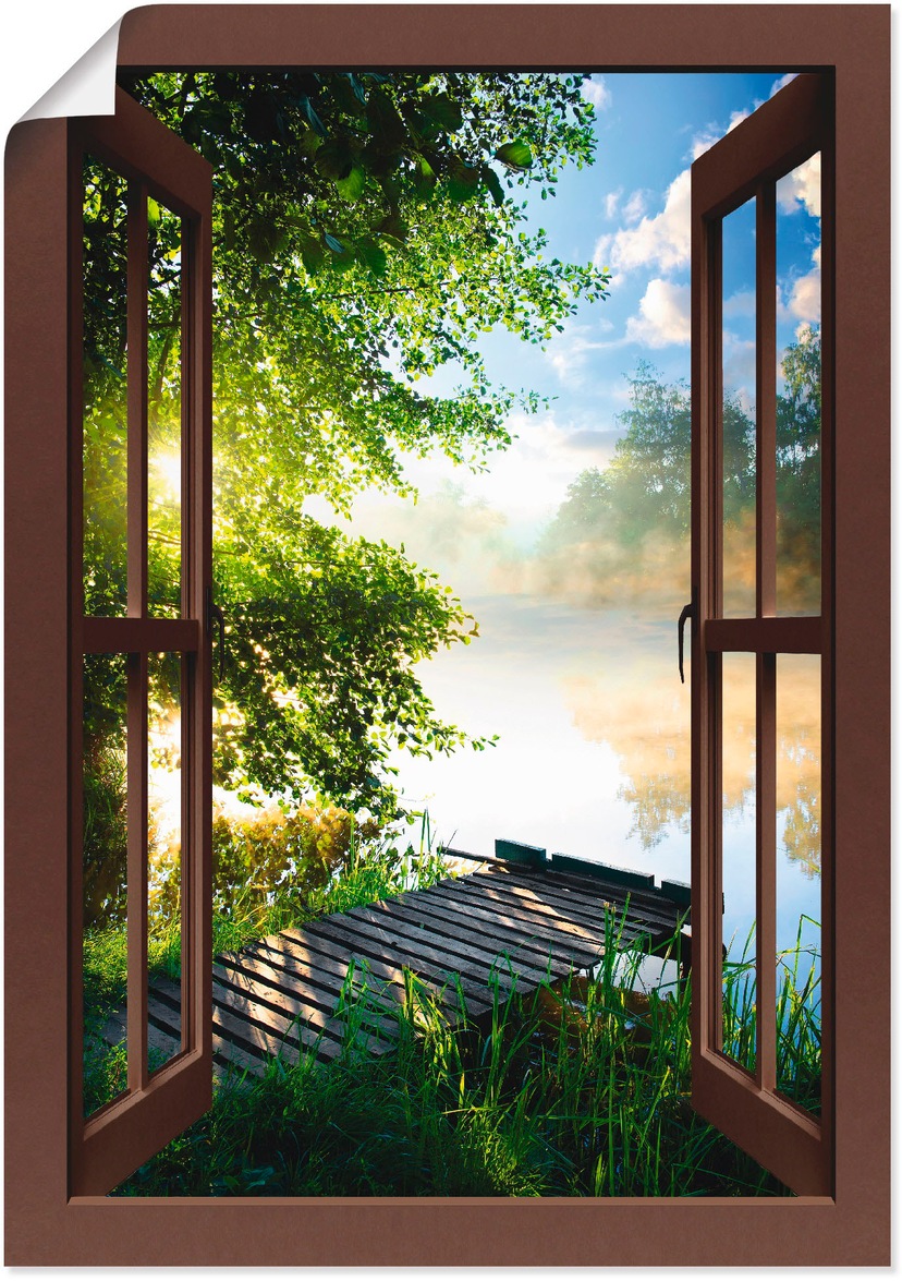 Artland Wandbild »Fensterblick Frühlingsmorgen«, Fensterblick, (1 St.), als  Leinwandbild, Wandaufkleber oder Poster in versch. Größen bestellen online  bei OTTO