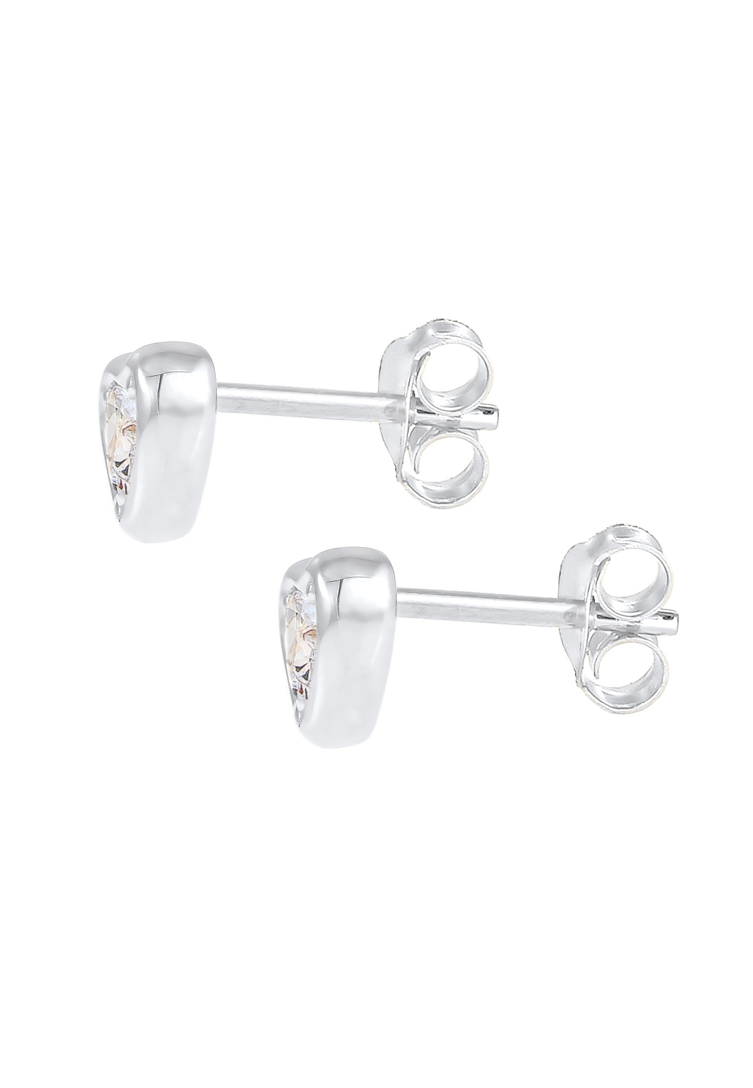 Elli Paar Ohrstecker »Ohrringe Herz Liebe Symbol Zirkonia 925 Silber«