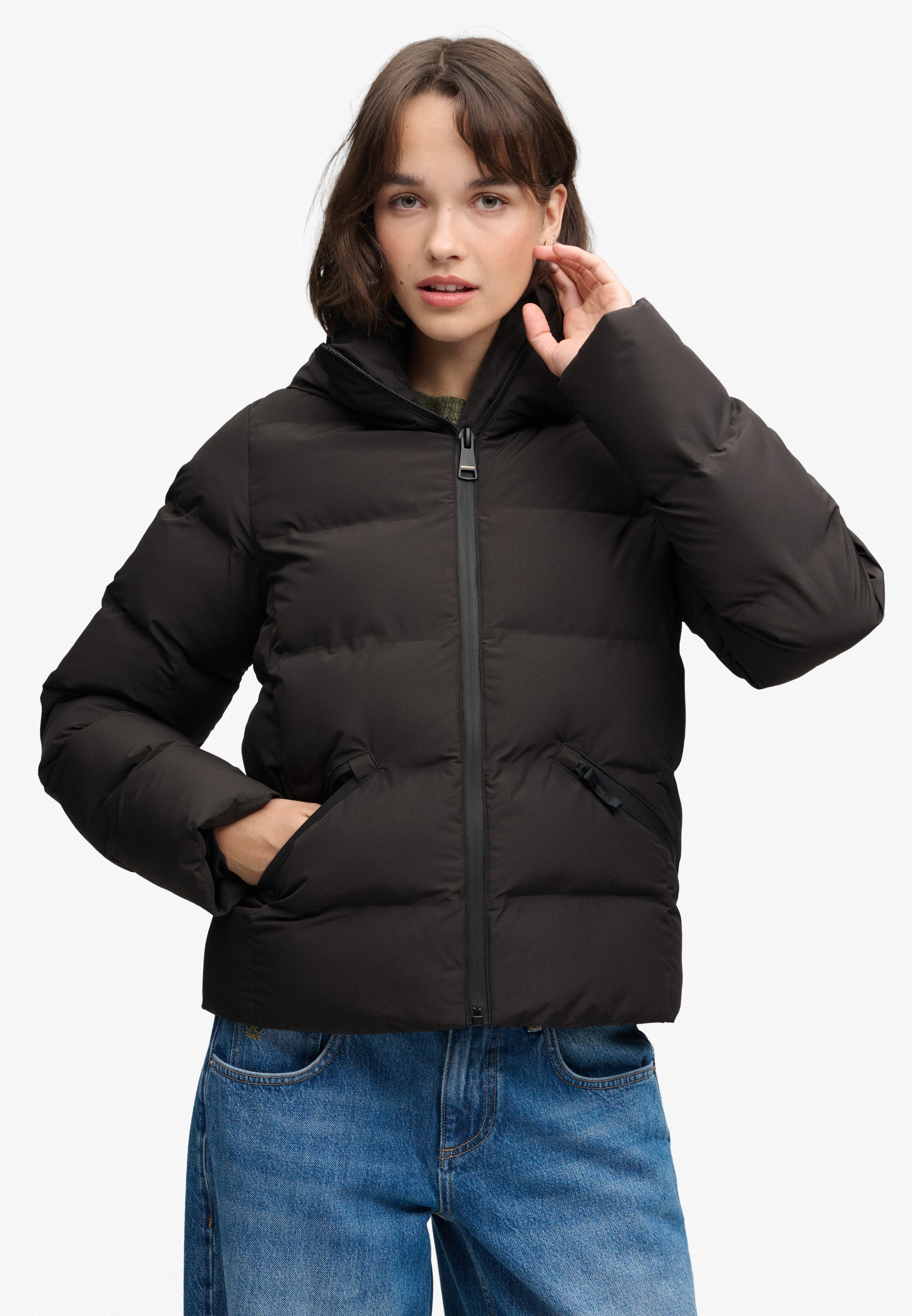 Superdry Steppjacke »HOODED CITY PADDED JACKET« mit Kapuze Kunstfaser, relaxed fit
