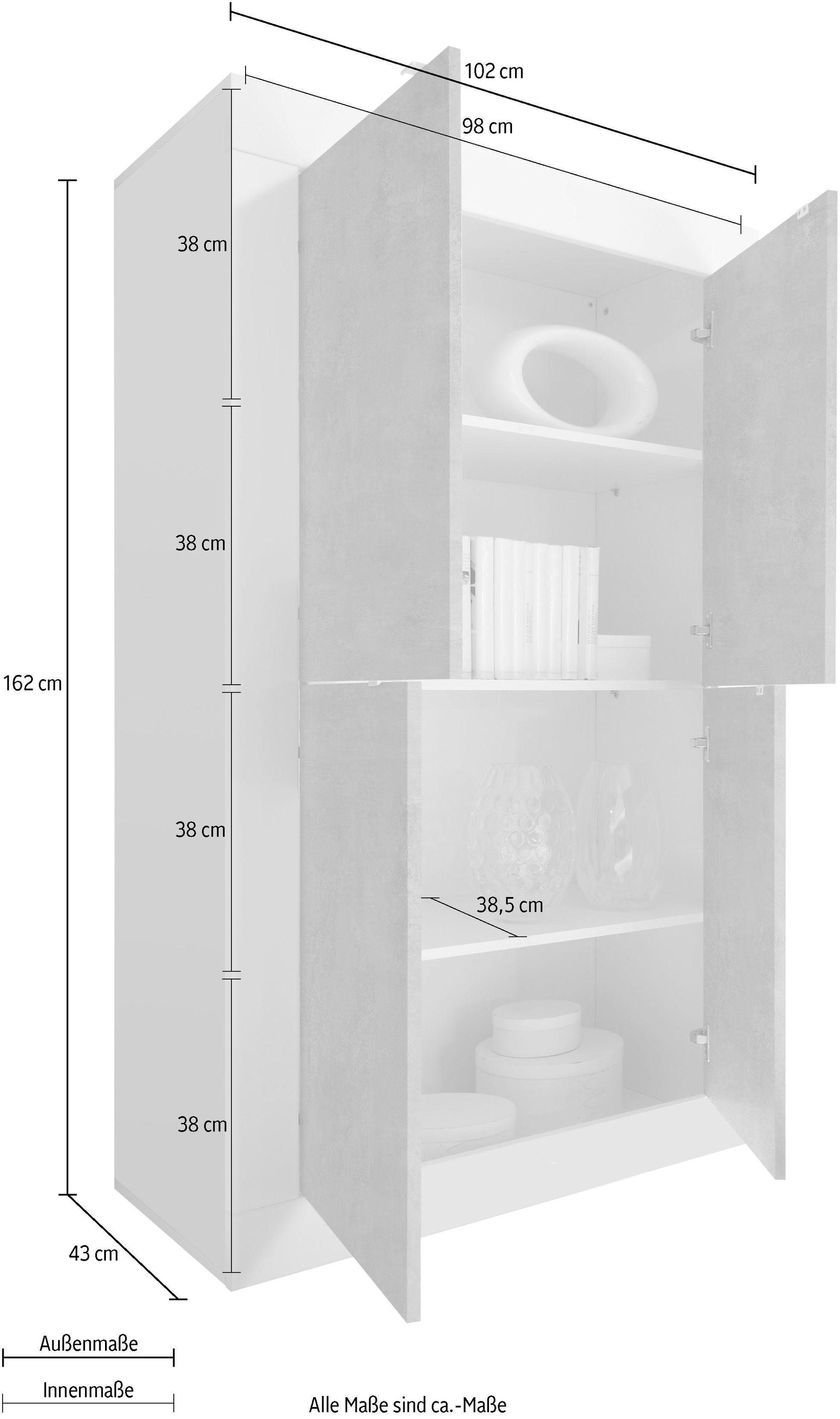 LC Highboard »Basic«, Höhe 162 cm kaufen bei OTTO