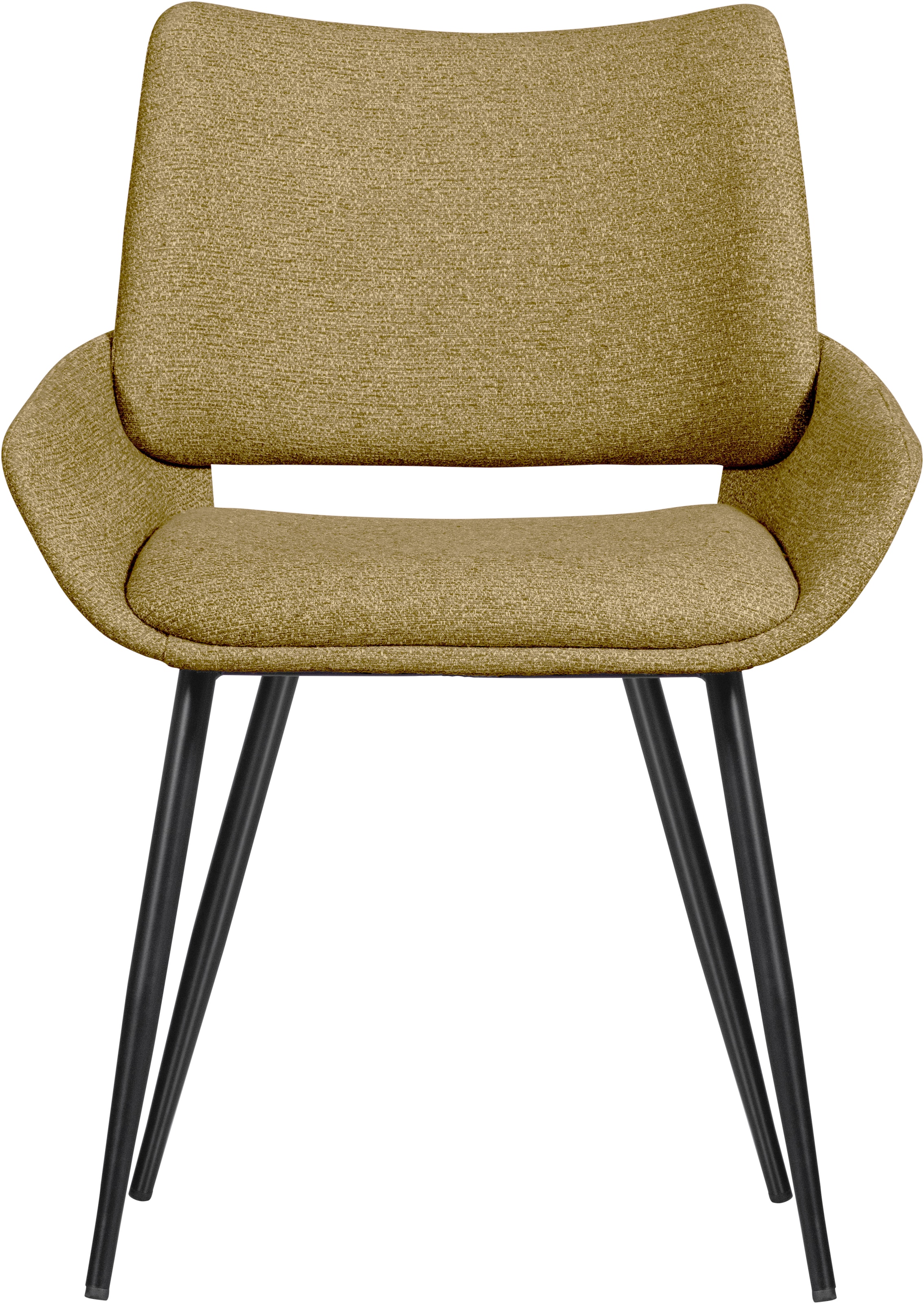 WOOOD Esszimmerstuhl »Parade mit Melange-Bezug und konischen Metallbeinen B58 x T55 x H83 cm« (Set) 2 Stk.Sehr hohe Verschleißfestigkeit, schalenförmige, Tragkraft 150 kg