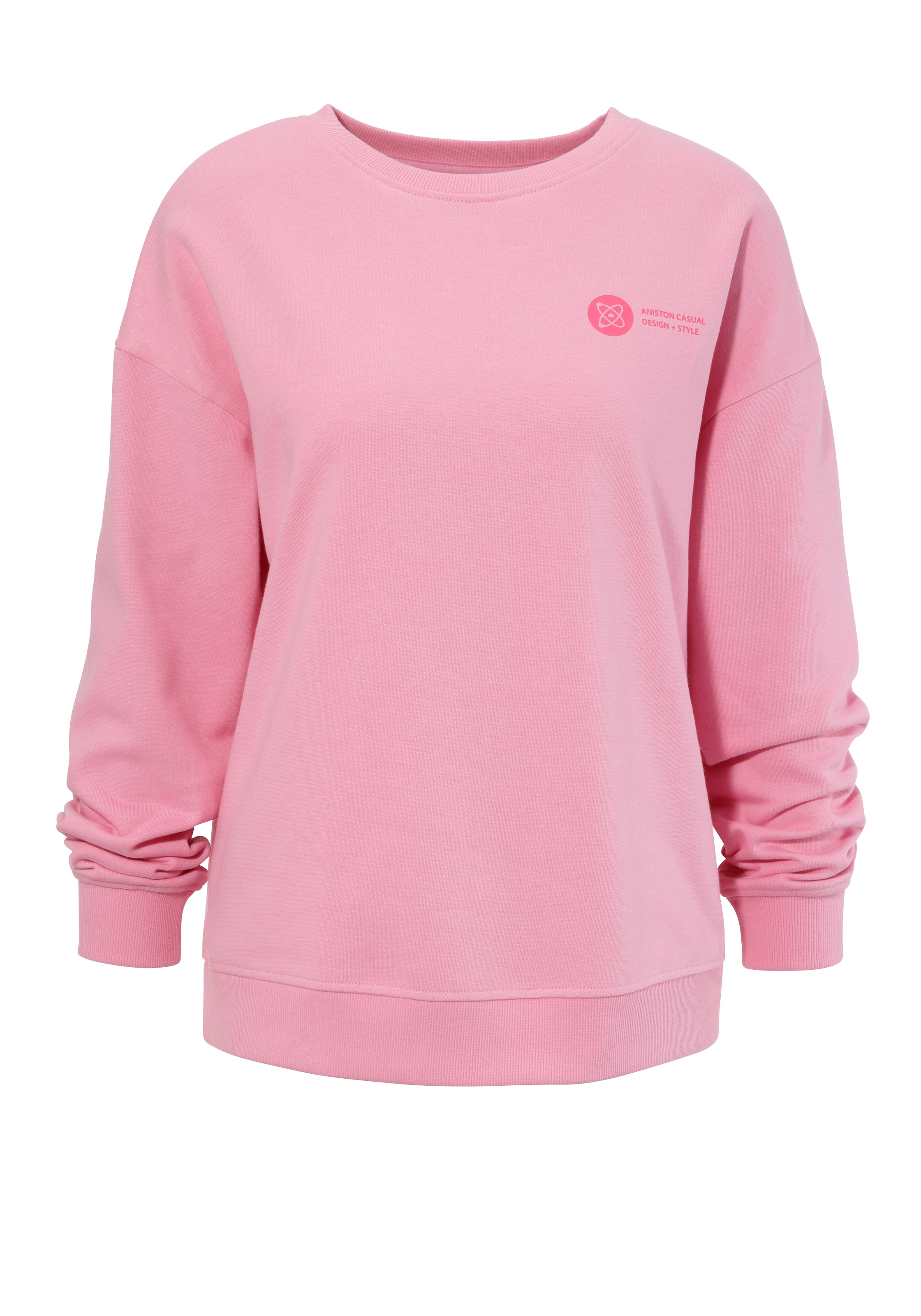 Aniston CASUAL Sweatshirt, hinten mit Applikationen, Stickerei und Schriftzügen