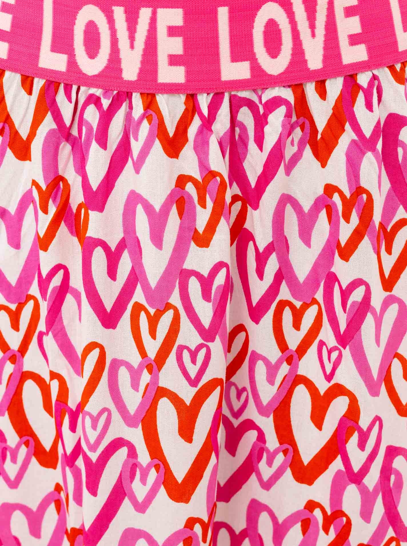 Zwillingsherz Maxirock »"Love Hearts"« Herzmuster, Gummizug mit Schriftzug, leichtes Material, knöchellang