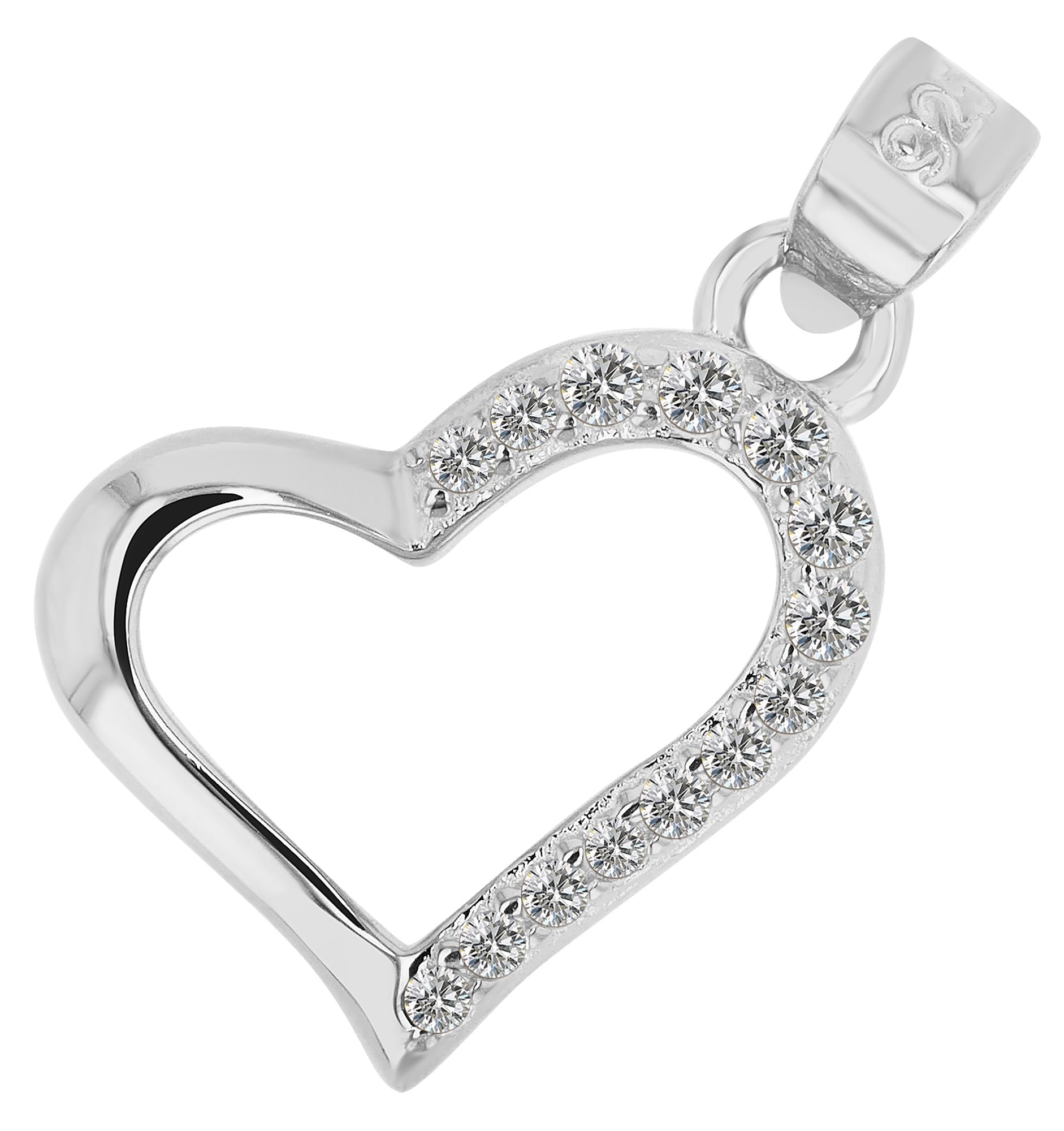 Adelia´s Herzanhänger »Damen Anhänger ¿ Herz Herzanhänger aus 925 Silber mit Zirkonia«