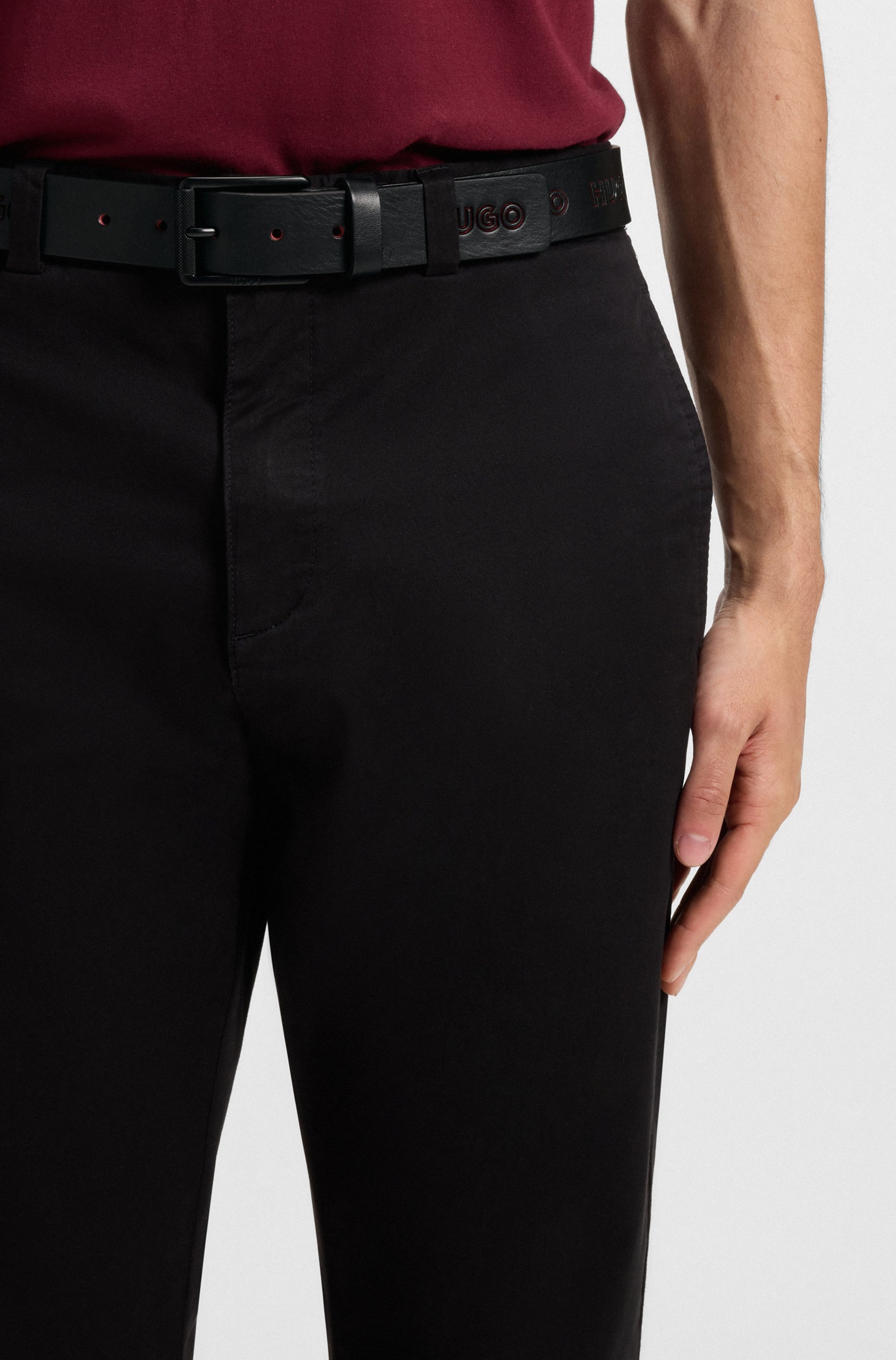 HUGO Ledergürtel »Gilroy Deb Sz35«, mit Label-Prägung rundherum