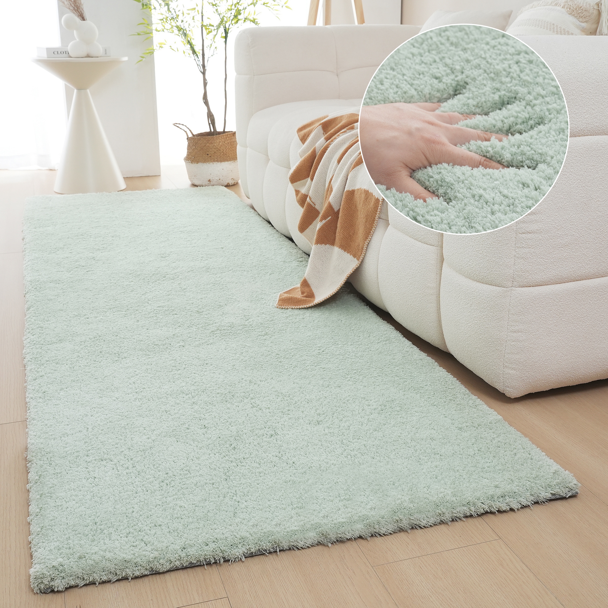 OTTO home Hochflor-Läufer "Microfaser Teppich Magong, besonders weich, sehr feiner Flor" rechteckig 25 mm Höhe uni Teppiche, Wohnzimmer,