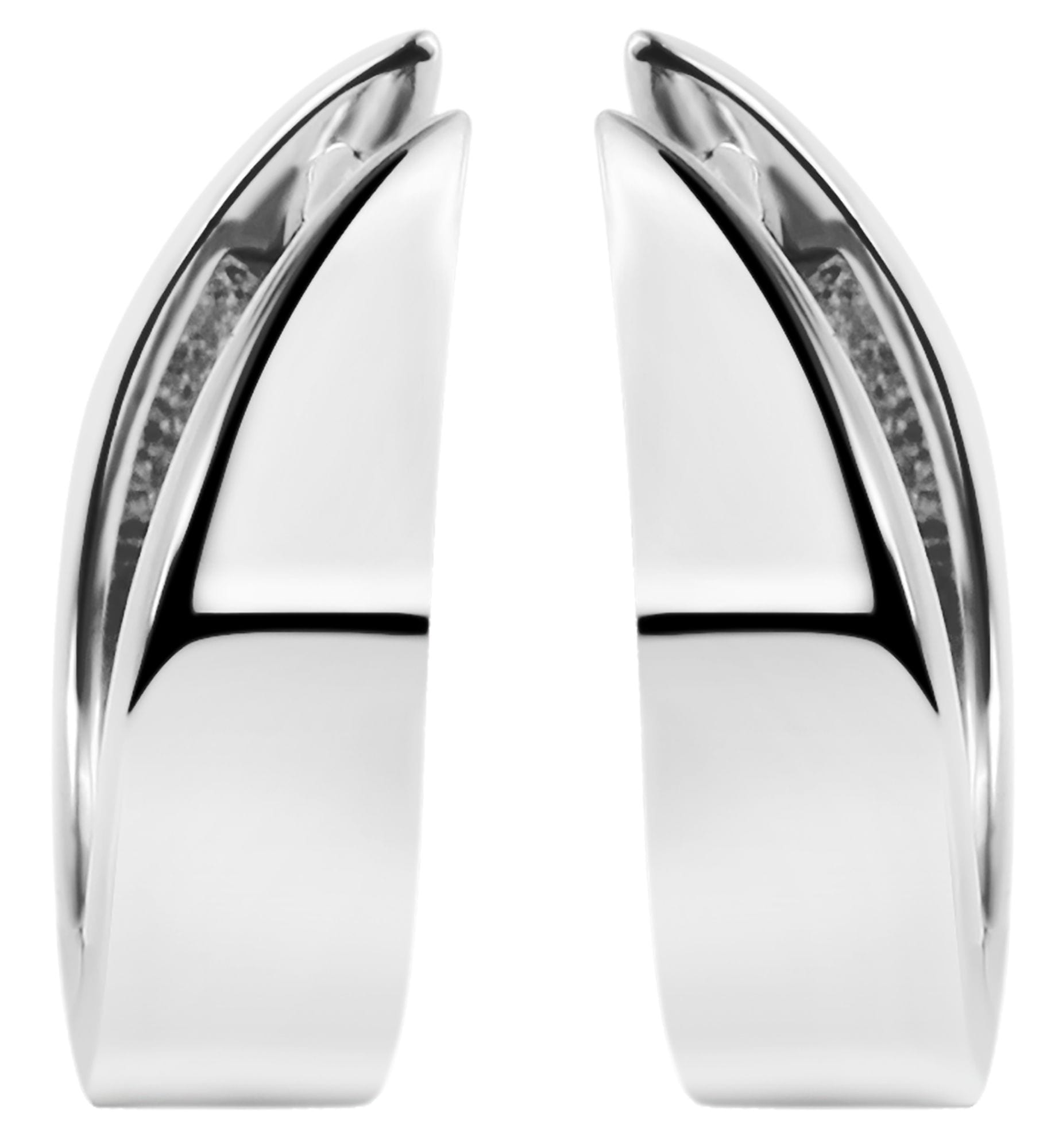 Adelia´s Paar Creolen »Damen Ohrringe ¿ Klappcreole aus 925 Silber mit Zirkonia«