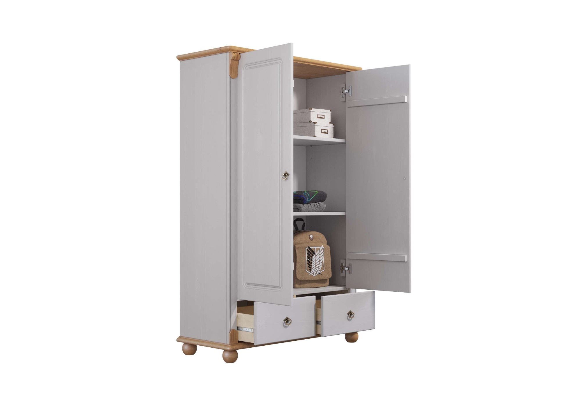 Home affaire Wäscheschrank »Tessin«, (2 Breiten: 90/128 cm H/T ca. 140/38 cm), aus massiver Kiefer, in 2 Breiten, viel Stauraum, FSC zertifiziert
