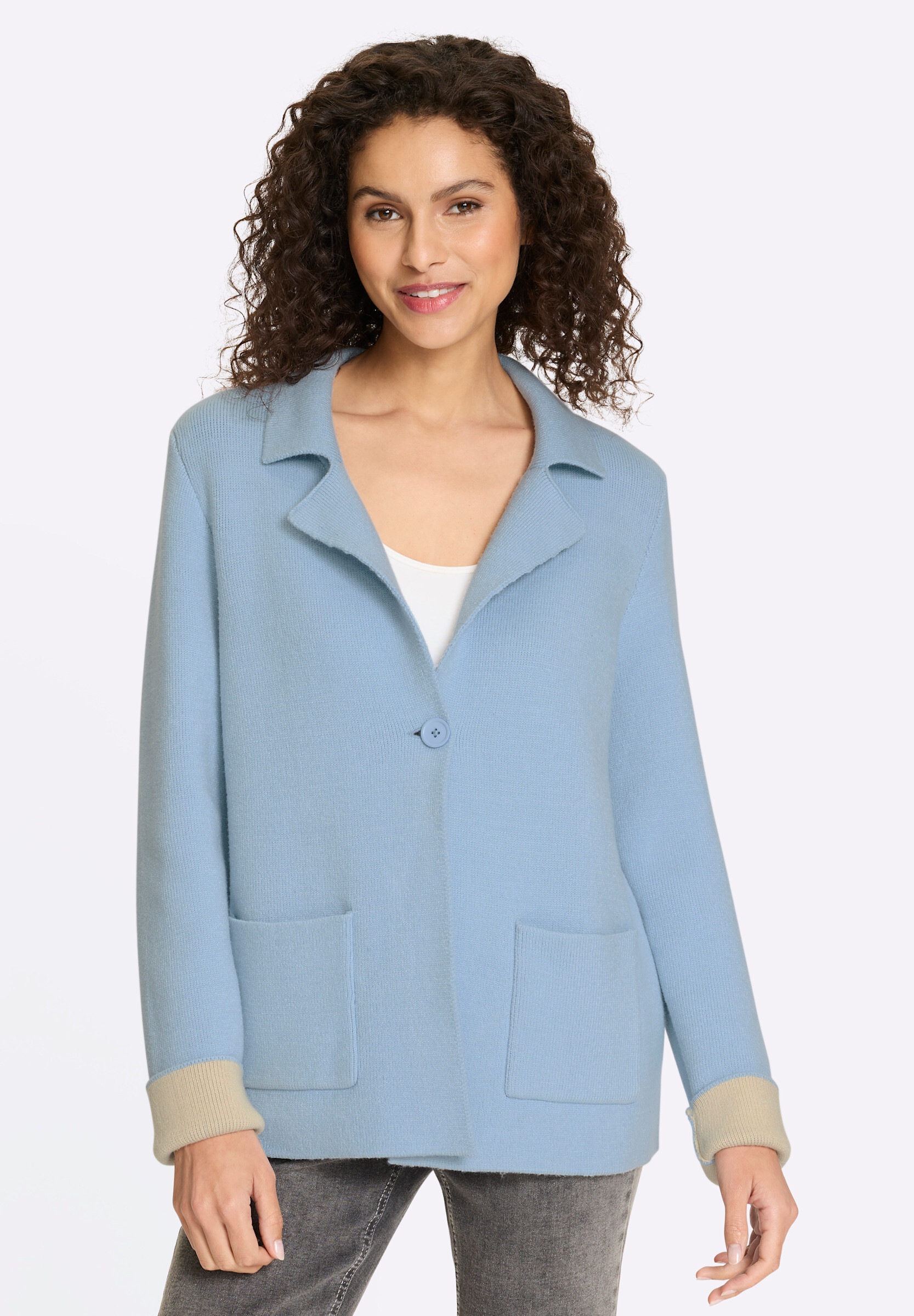 heine Strickjacke »Strickblazer Cardigan in Two-tone-Optik«