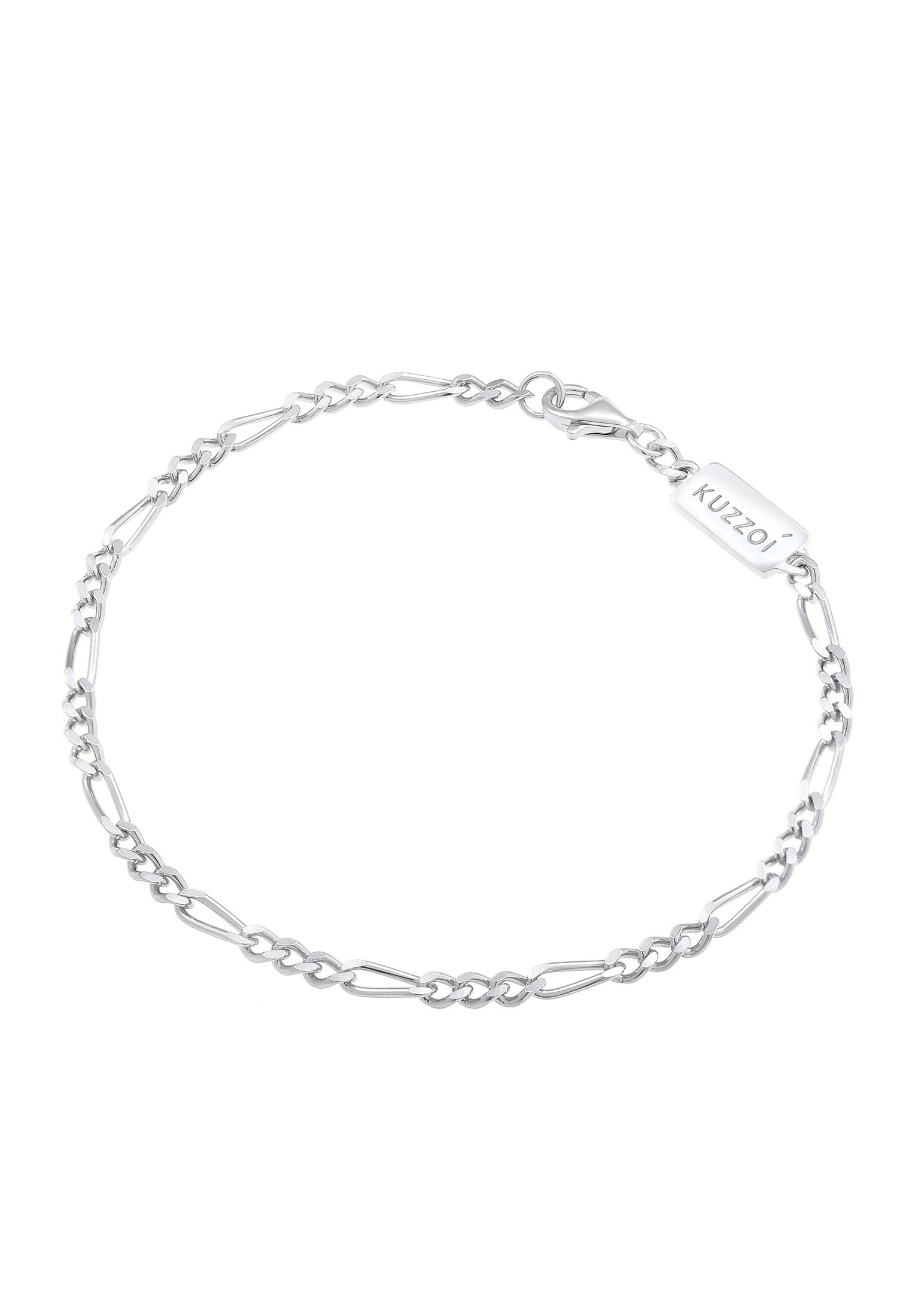 Kuzzoi Armkette »Armband Herren Figaro Massiv 925 Silber«