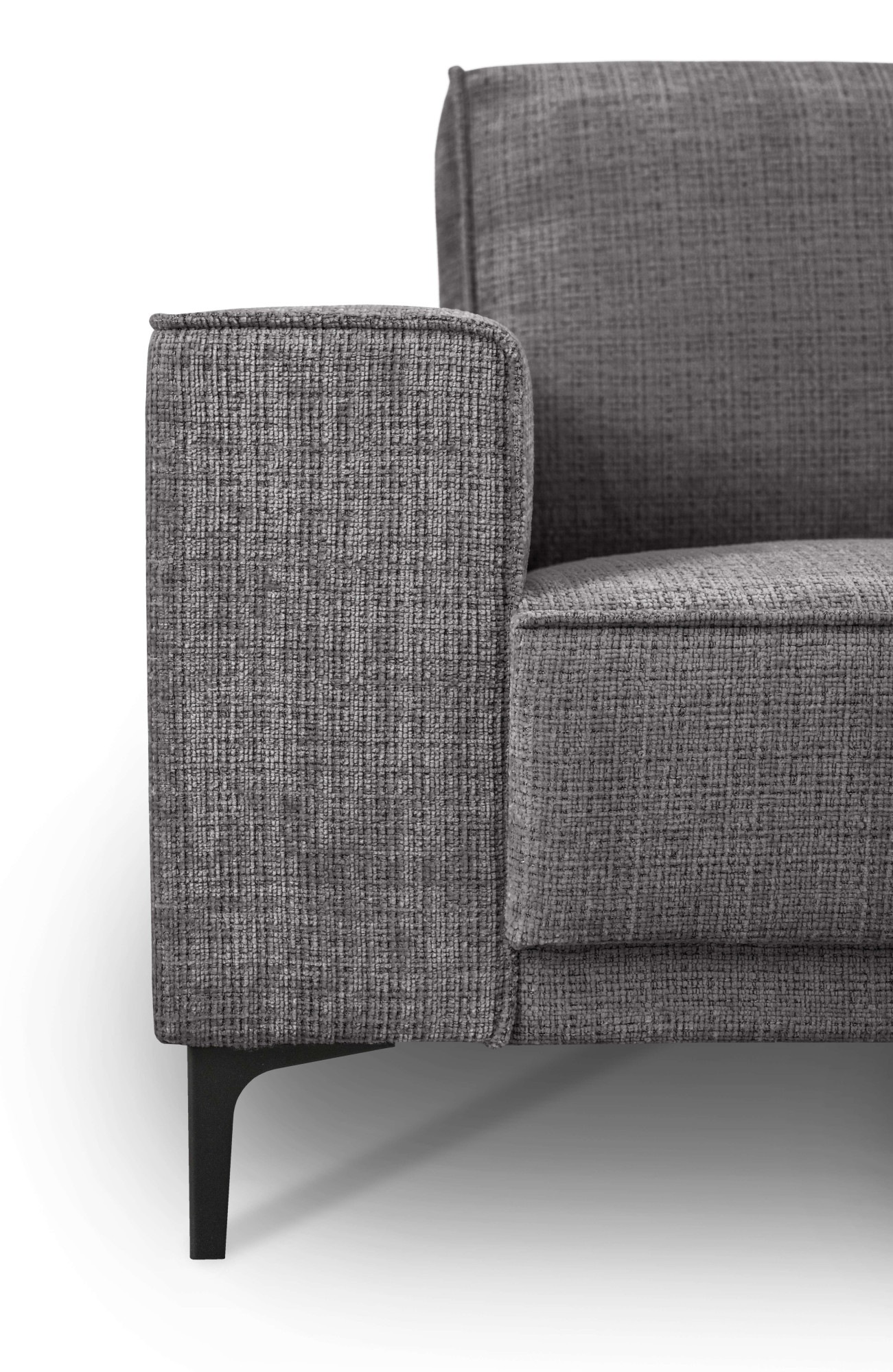 Places of Style Ecksofa »Polsterecke Oland, Struktur, Flachgewebe, Luxus-Microfaser, Boucle«, L-Form, 280 cm, Wellenunterfederung, Skandi-Design, Metallfüße