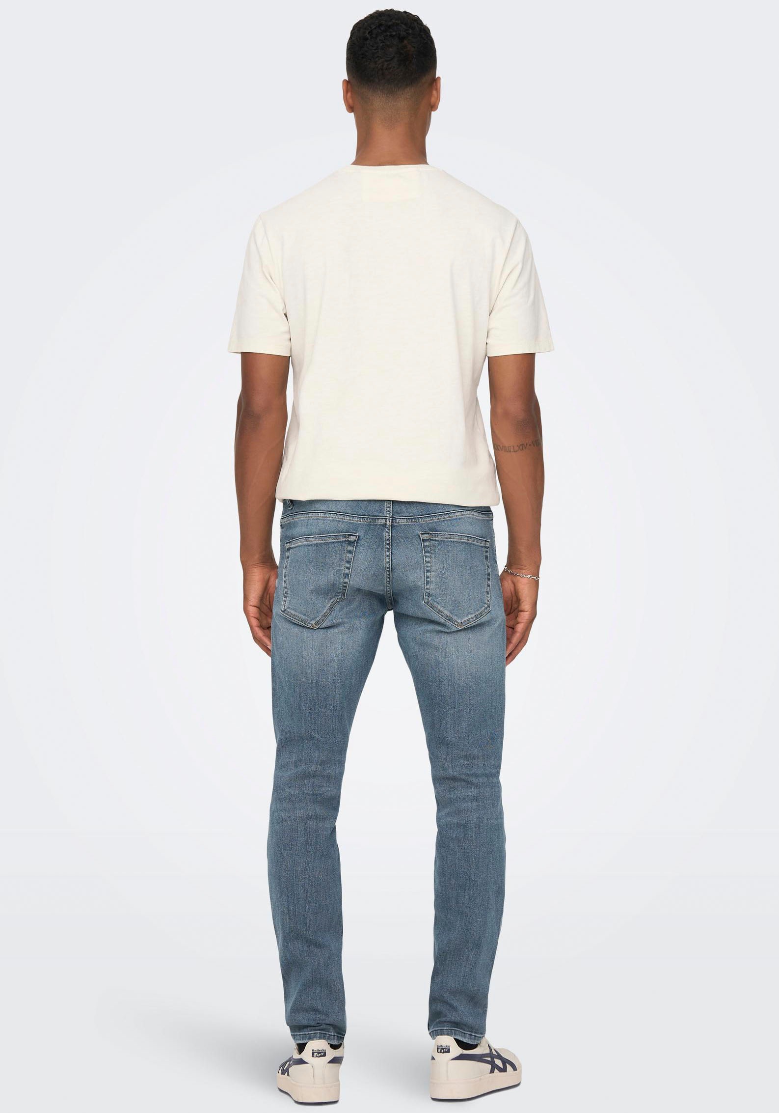 ONLY & SONS Slim-fit-Jeans »OS ONSLOOM SLIM BLUE GREY 40«, mit Destroyed Effekt