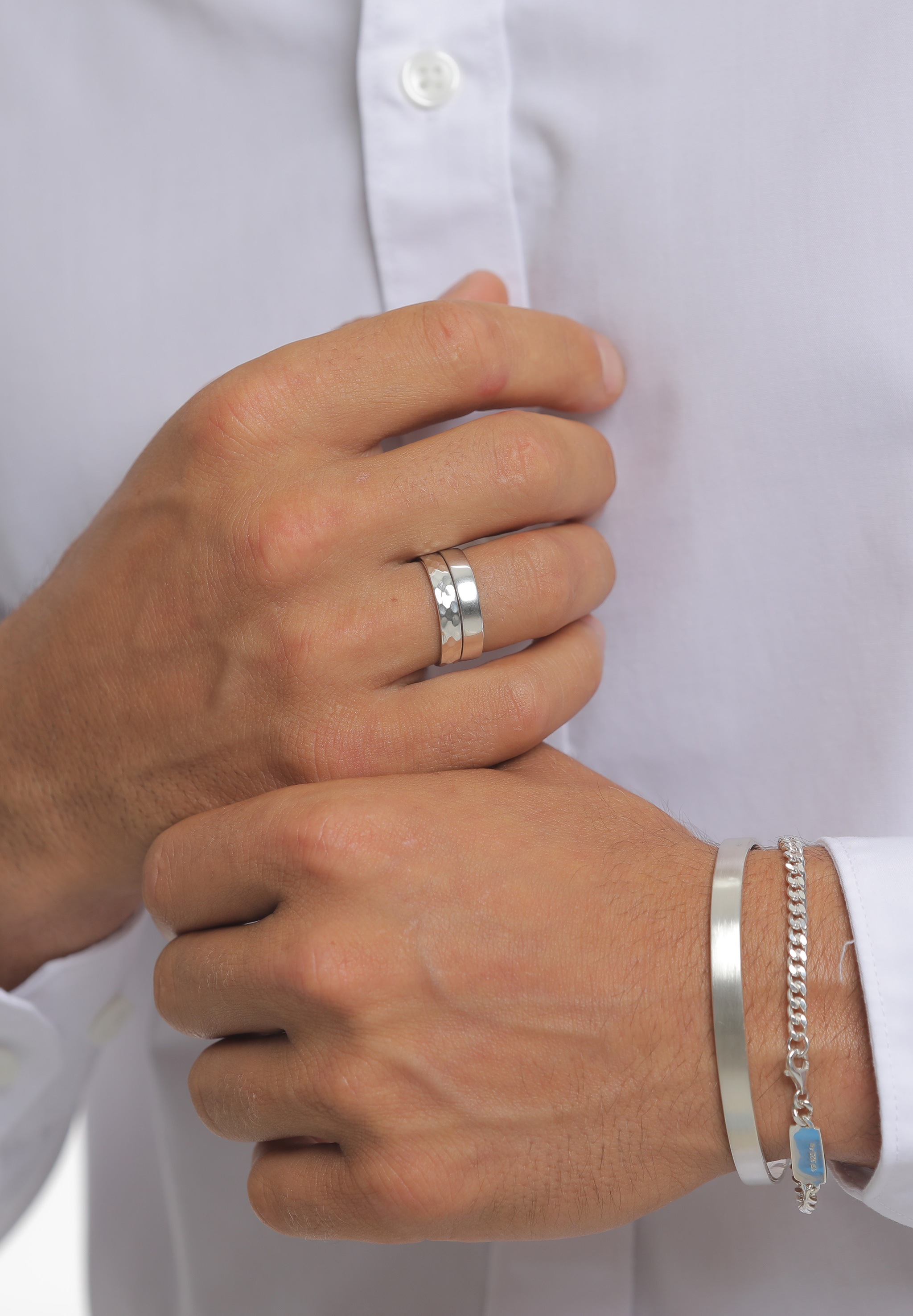 Kuzzoi Ring-Set »Ring Kuzzoi Ring Set Basic Gehämmert 925 Silber«