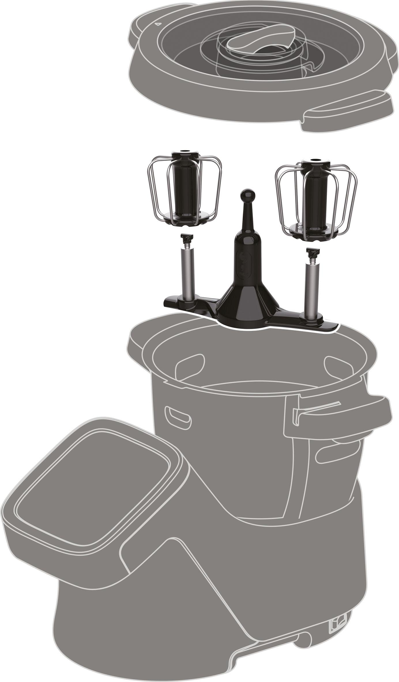 Krups Rührelement-Set »Krups Prep&Cook Zubehör Set«, doppelt rotierender Schneebesen, hitzeresistente Matte