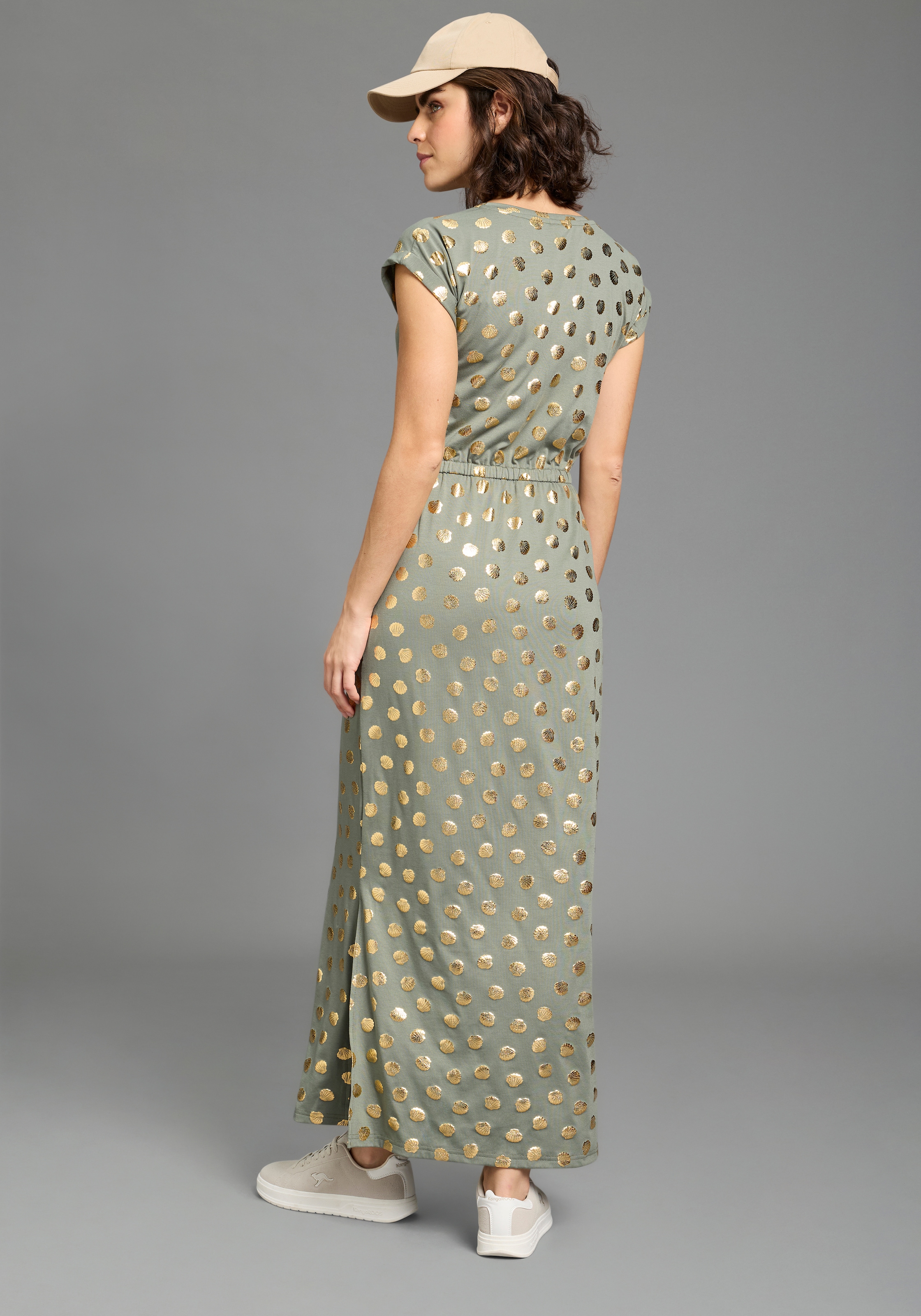 KangaROOS Maxikleid Eingrifftaschen knöchellang, für Casualmode und Streetwear, aus elastischem Material