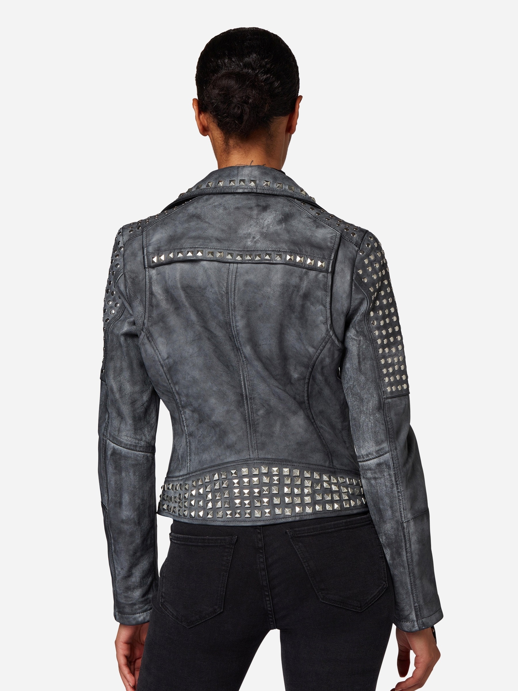 RICANO Bikerjacke »Lederjacke studd« ohne Kapuze Handgefertigt aus echtem Leder