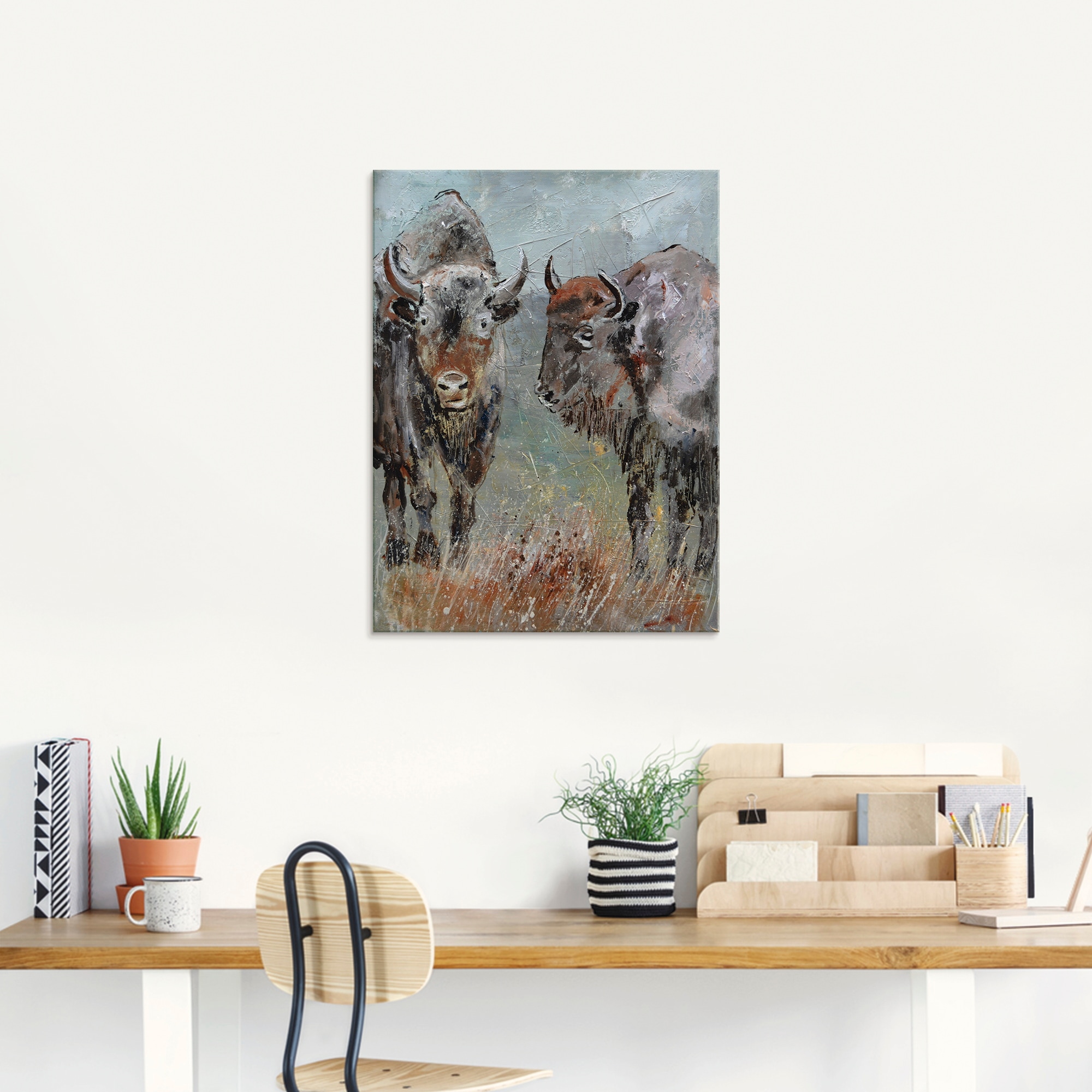 Artland Glasbild »Büffel«, Wildtiere, (1 St.), in verschiedenen Größen