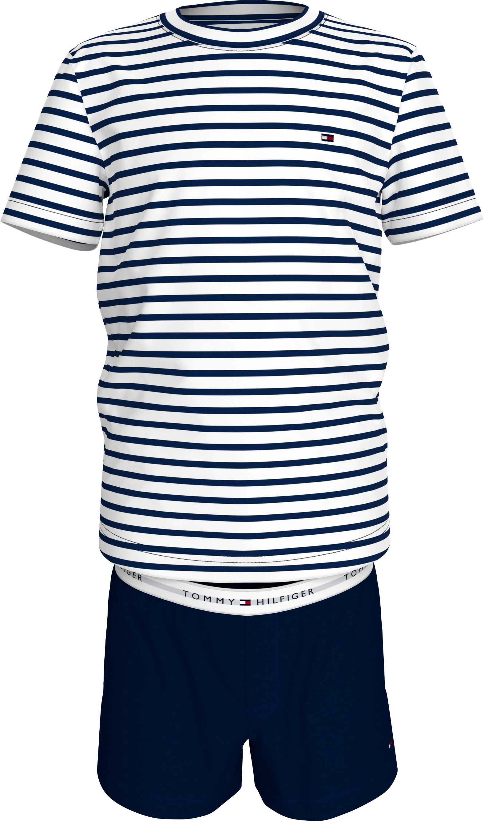 Tommy Hilfiger Underwear Pyjama »S/S JERSEY PJ SET«, (Set, 2 tlg., 2er), mit Logostickerei