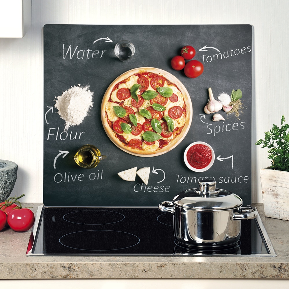 KESPER® Schneide- und Abdeckplatte »Multi-Glasschneideplatte, Pizza, 56x50 cm«, (1 tlg.), vielseitig einsetzbar