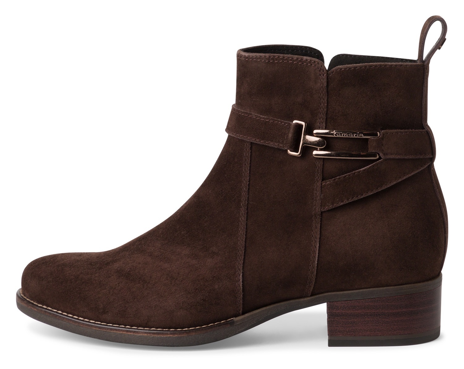 Tamaris Stiefelette, Blockabsatz, Businessschuh mit praktischem Innenreißverschluss