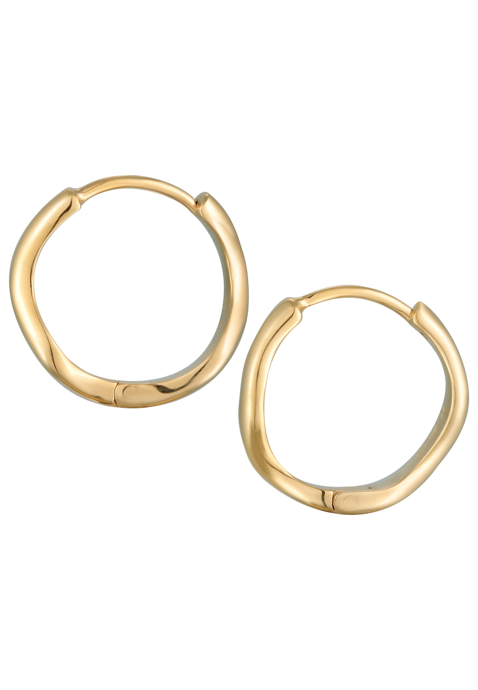 Elli Paar Creolen »Ohrringe Creolen Wellen Wave Design 925 Silber vergoldet«