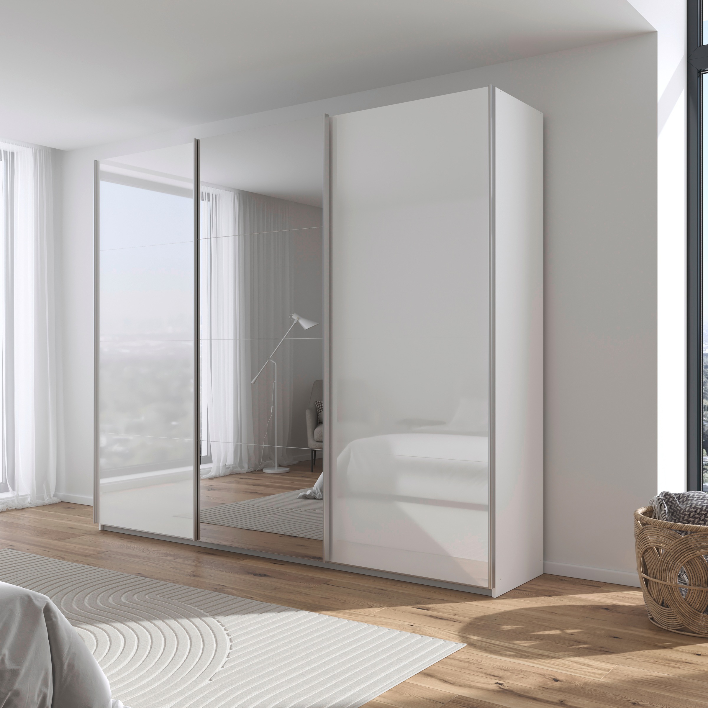 rauch Schwebetürenschrank »Kleiderschrank Schrank Garderobe AGORDO«, Top Innenausstattung, in 4 Breiten und 2 Höhen MADE IN GERMANY