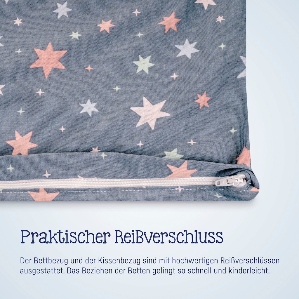 Julius Zöllner Kinderbettwäsche »Baby- und Kinderbettwäsche aus 100% Jersey-Baumwolle«, (2 tlg.), erhältlich in den Größen 80x80+35x40cm und 100x135+40x60cm