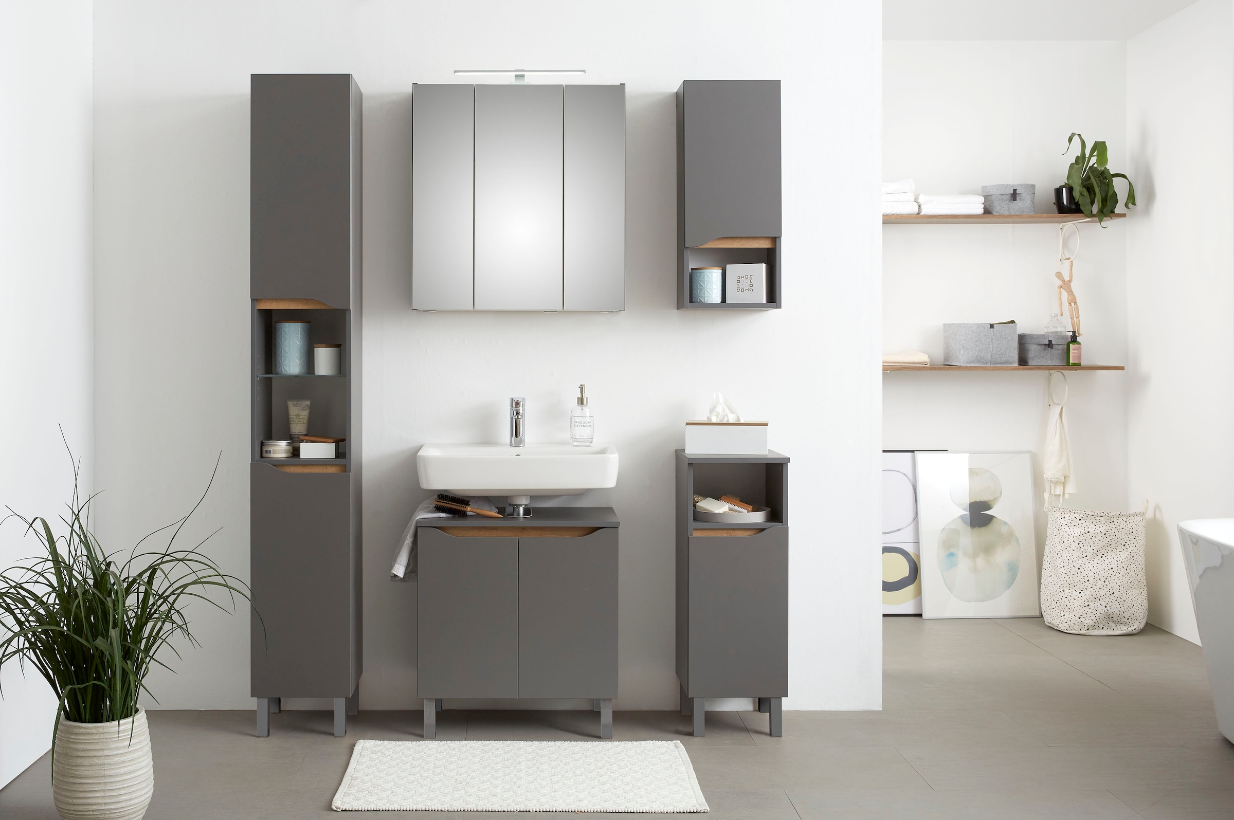 Saphir Unterschrank »Quickset Badschrank mit 1 Tür, 1 Einlegeboden, 30 cm breit«, Badezimmer-Unterschrank inkl. Türdämpfer, grifflos