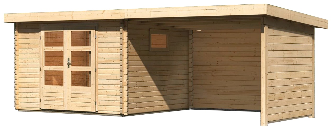 WOODFeeling Gartenhaus »Trittau 3«, mit Anbaudach
