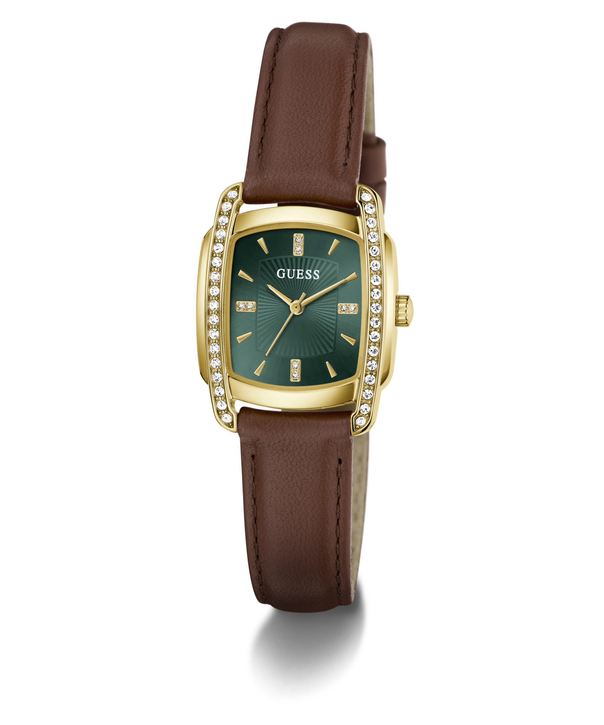 Guess Quarzuhr »ETTA« Armbanduhr, Damenuhr, Lederarmband, analog