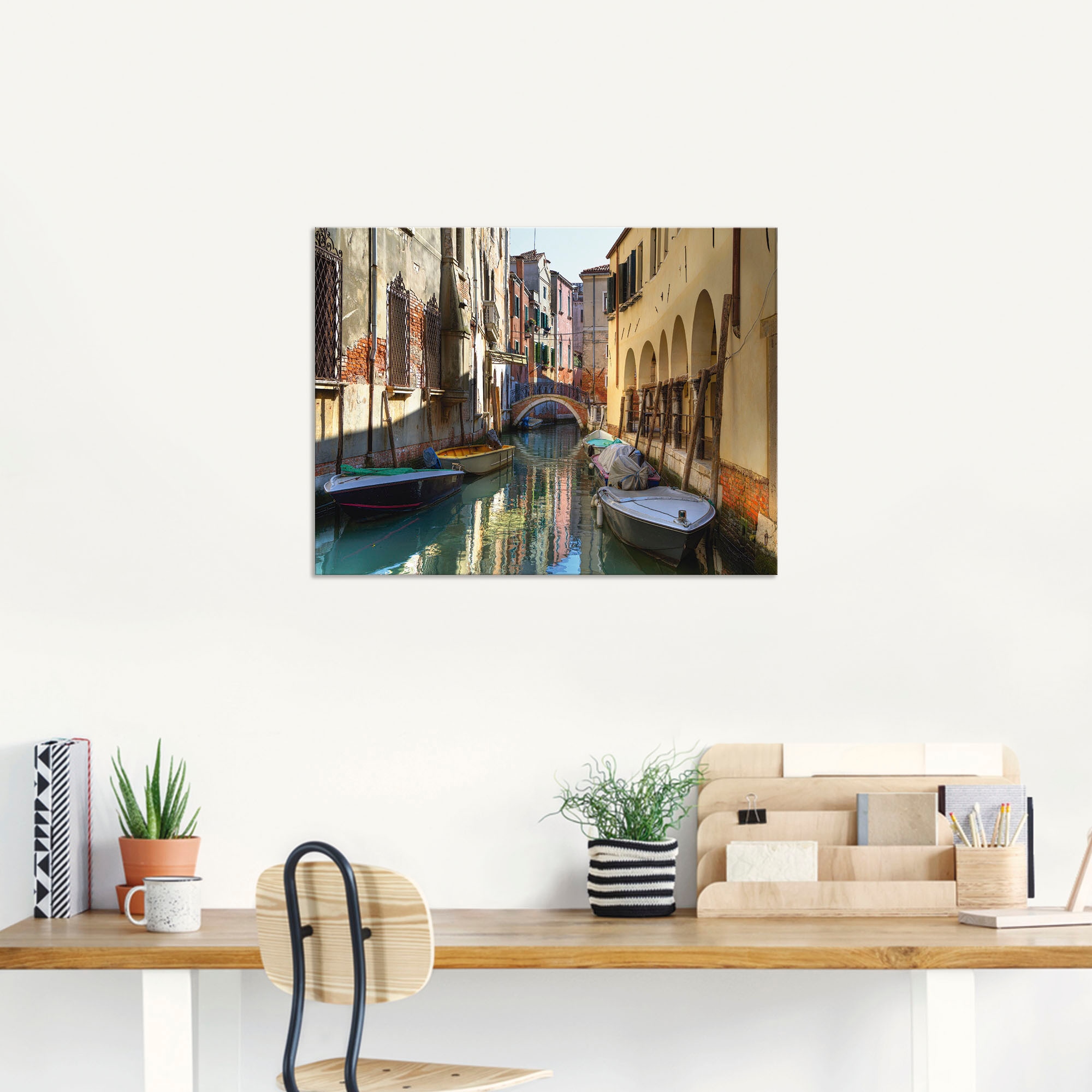Artland Wandbild »Boote auf Kanal in Venedig« Italien 1 Stk. tlg. als Alubild, Outdoorbild, Leinwandbild, Poster in verschied. Größen