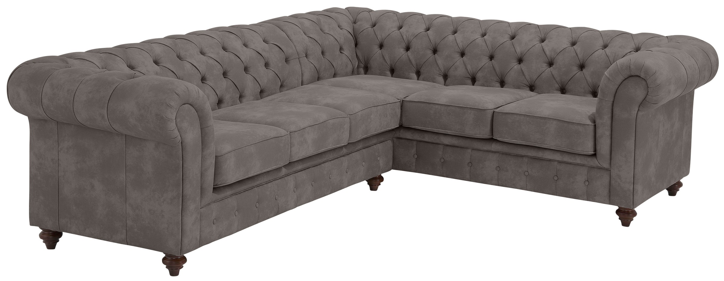 Home affaire Chesterfield-Sofa »Chesterfield Ecksofa, auch in Leder L-Form«, hochwertige Knopfheftung, langer Schenkel links oder rechts wählbar
