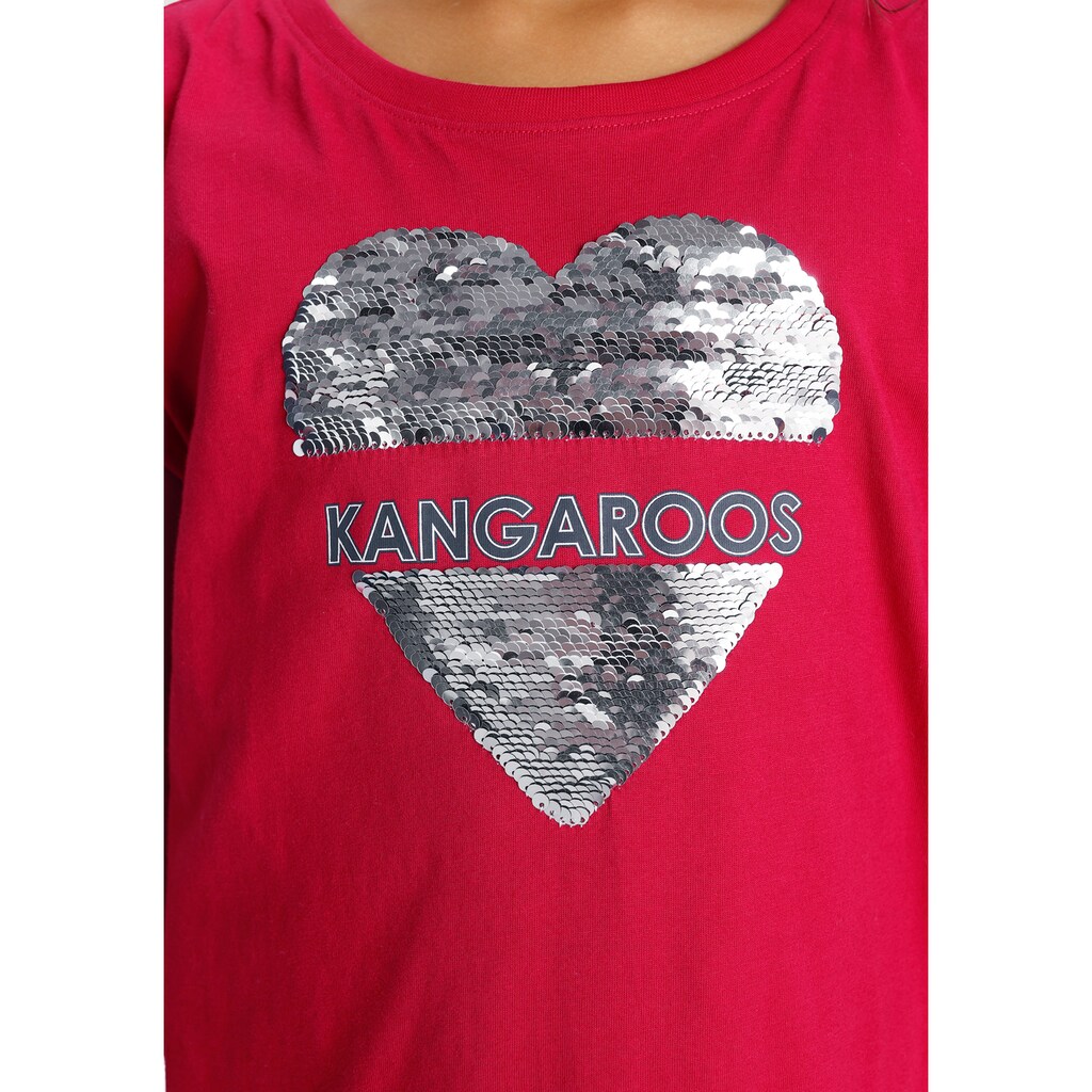 KangaROOS T-Shirt »Wendepaillette Herz«