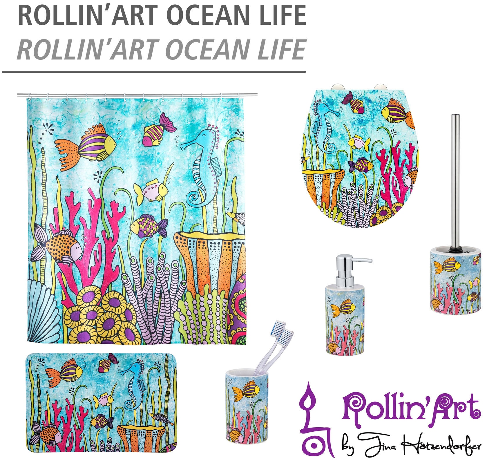 WENKO Seifenspender »Rollin'Art Ocean Life«, aus hochwertiger Keramik
