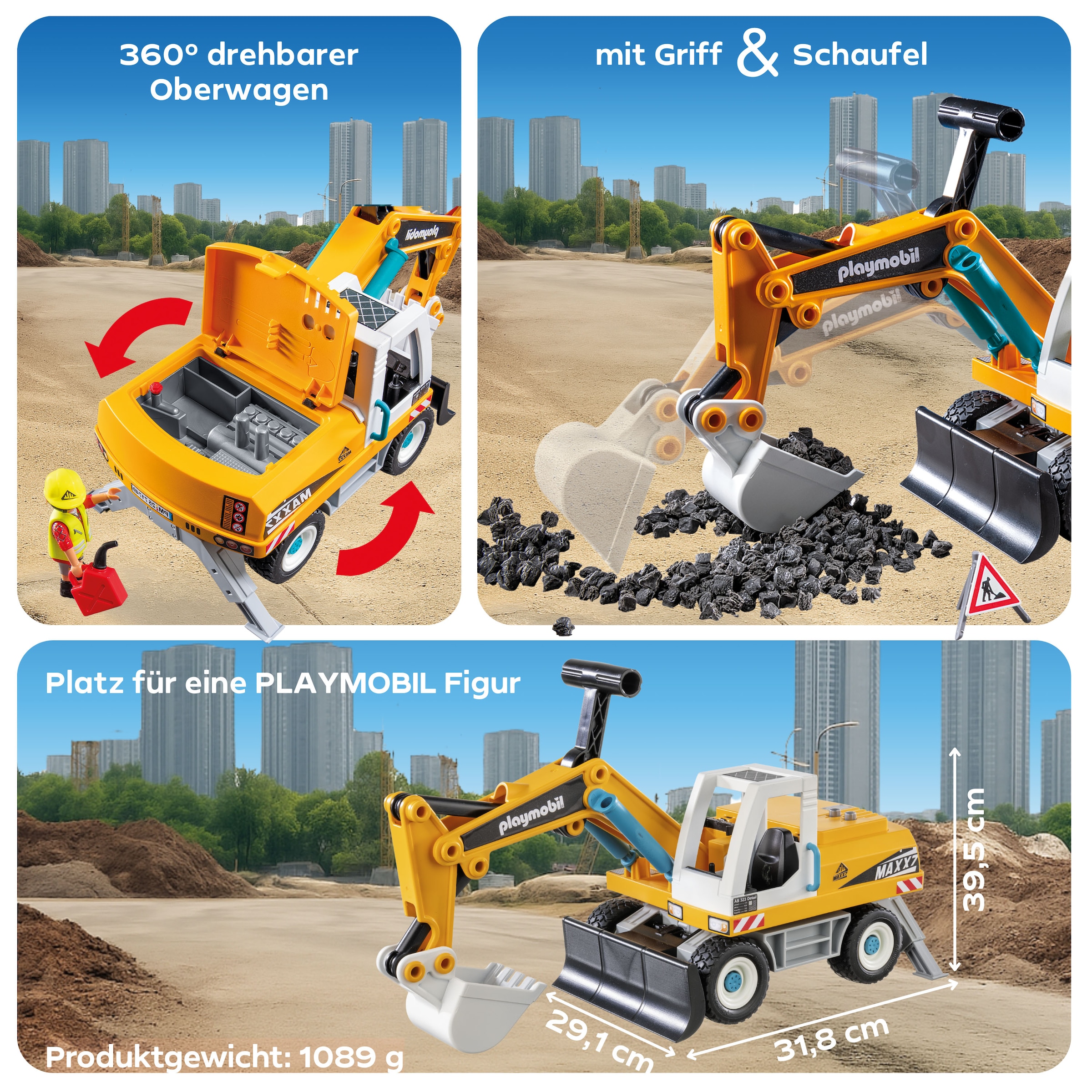 Playmobil® Konstruktions-Spielset »Großer Bagger (71749), Playmobil Action Heroes«, (32 St.), Made in Germany