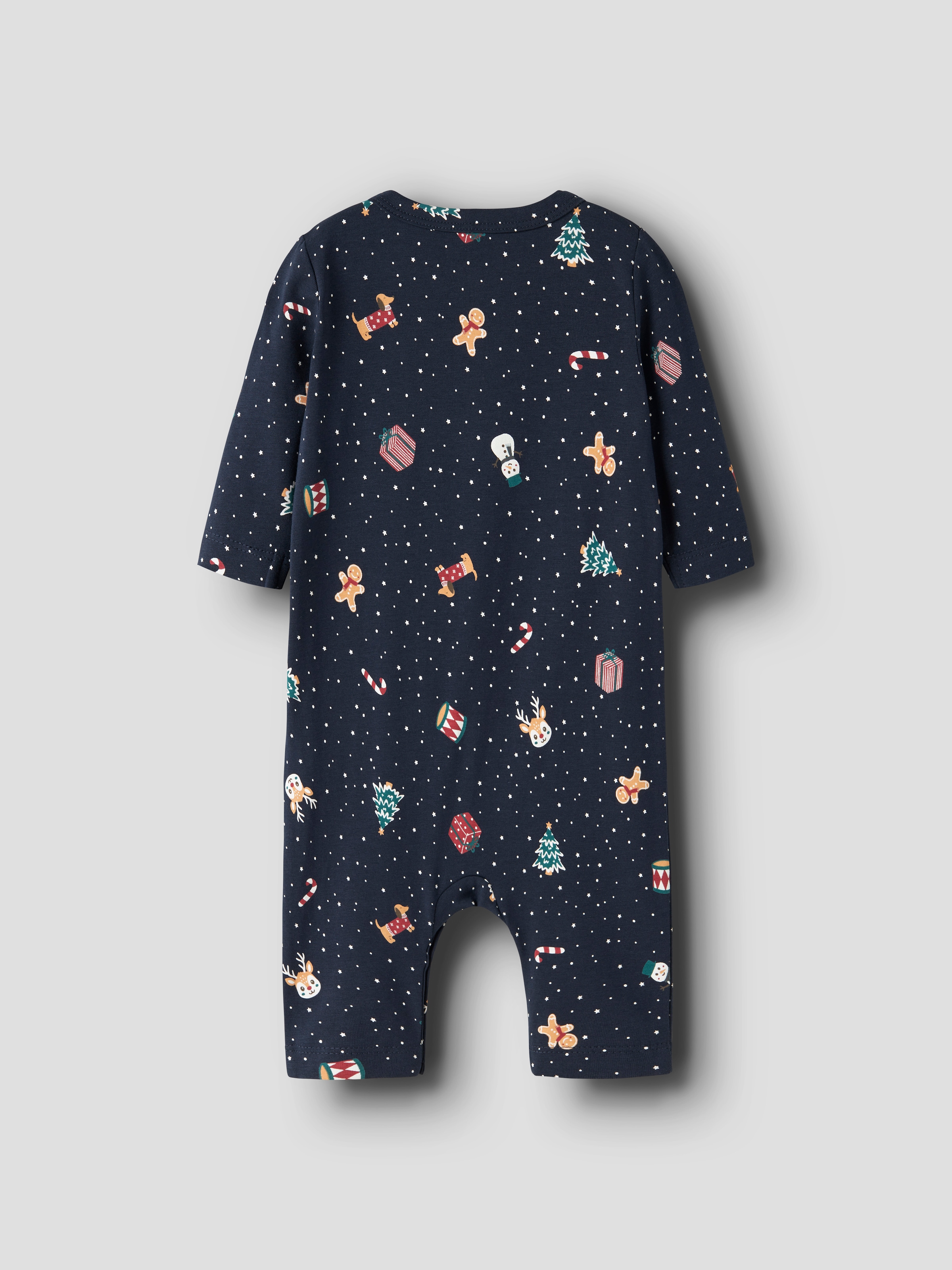 Name It Strampler »NBNVISMAS LS NIGHTSUIT« aus Baumwollmischung, mit elastischem Jersey, Langarm