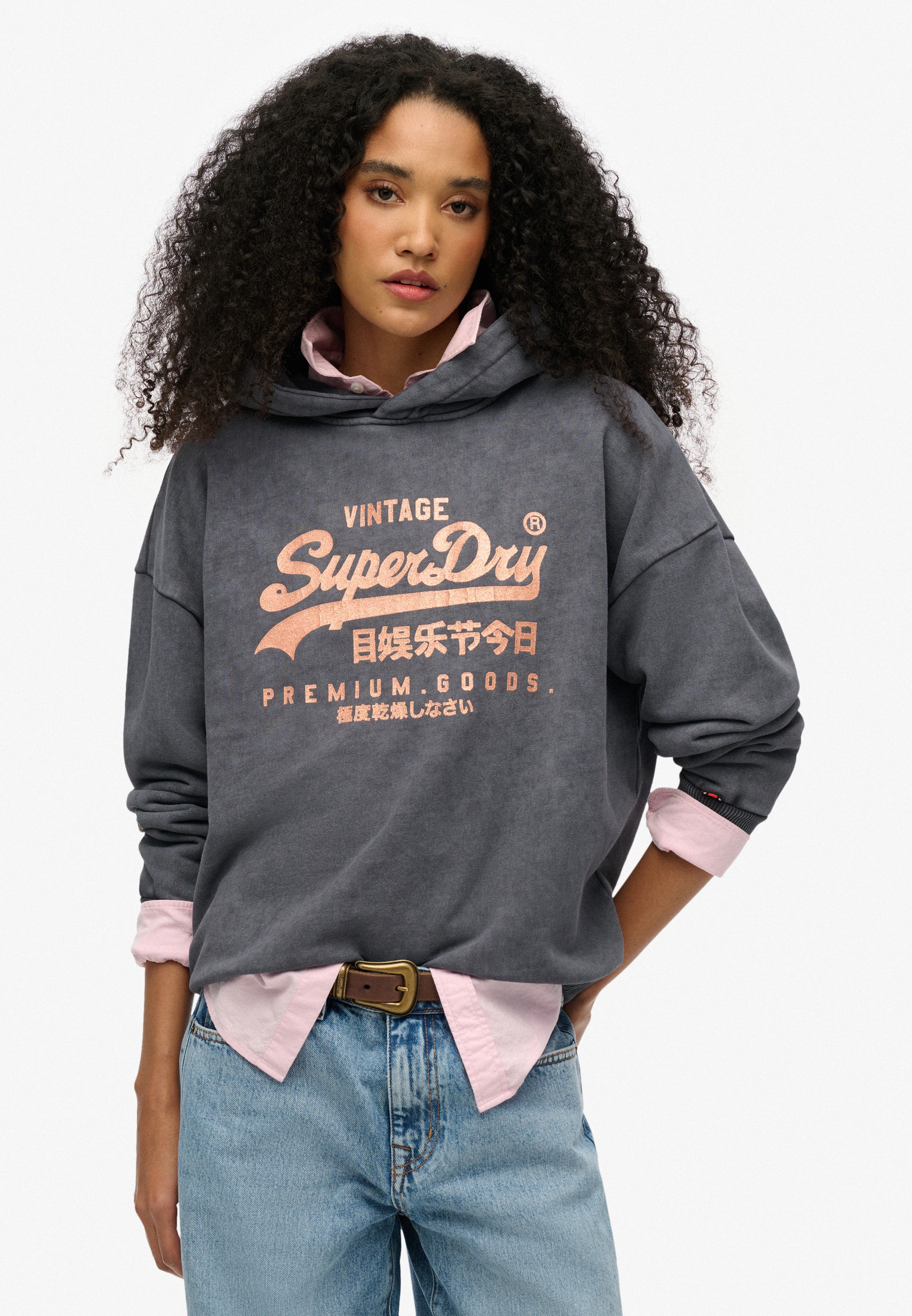 Superdry Kapuzensweatshirt »VL METALLIC RELAXED HOOD«