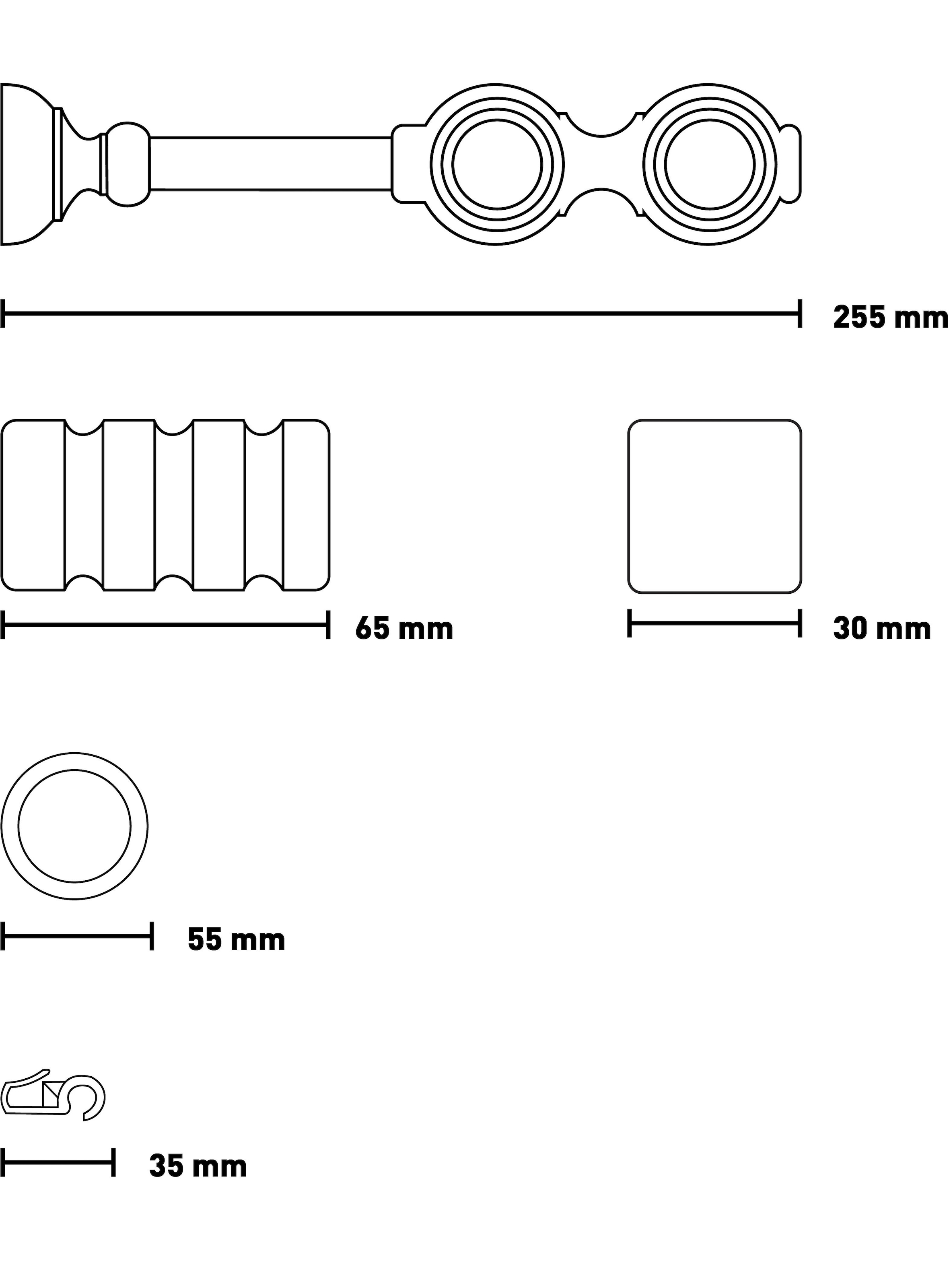 SN DECO GROUP Gardinenstange »Pisa« 2 läufig-läufig Fixmaß 28 mm, Holz, verschiedene Längen und Farben, Komplettset