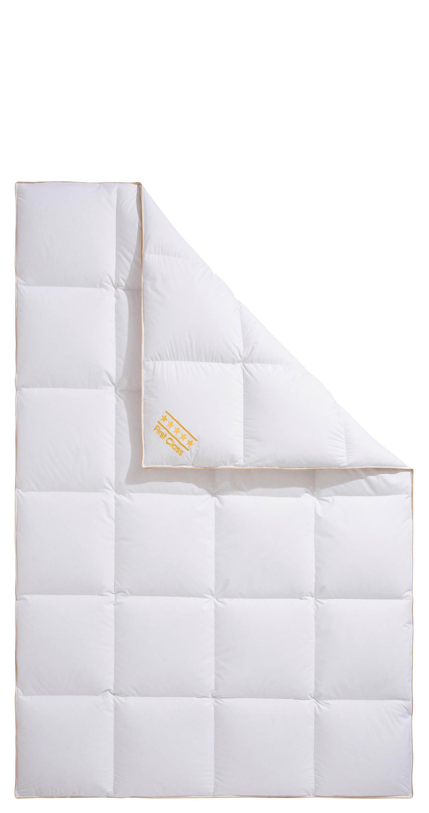 OBB Daunenbettdecke »Emilias, Bettdecken für Sommer und Winter, Ganzjahresdecke«, warm, Füllung 90% Daunen, 10%Federn, Bezug 100% Baumwolle, (1 St.), Bettdecke 135x200 cm, 155x220 cm, weitere Größen, Made in Germany
