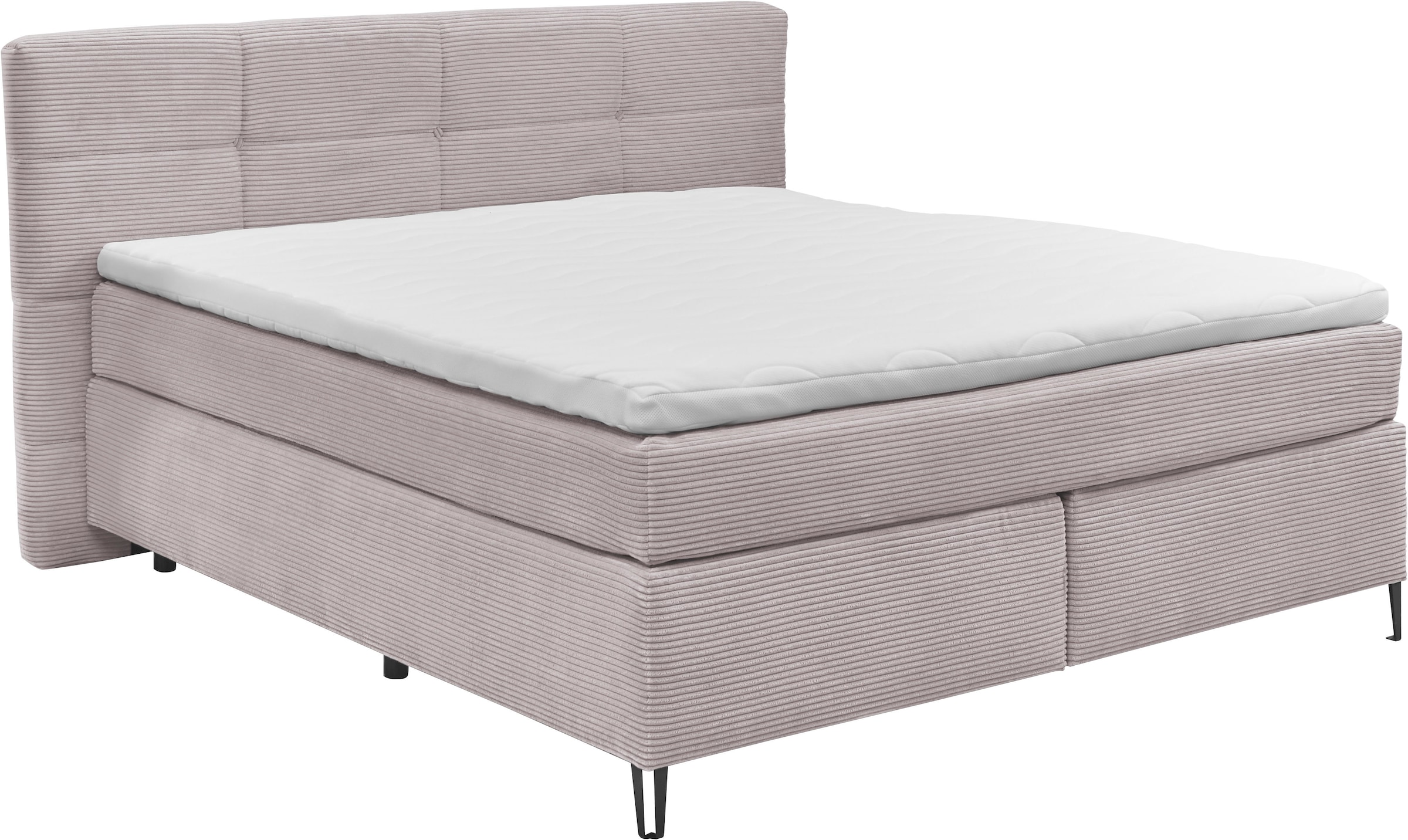 Boxspringbett »Fairfield«, mit Metallfuß schwarz, Wendematratze, Breite 160 oder 180 cm