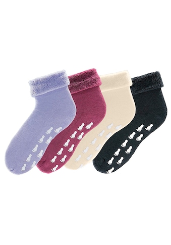 ABS-Socken, (Set, 4 Paar), mit Antirutschsohle und Vollfrottee
