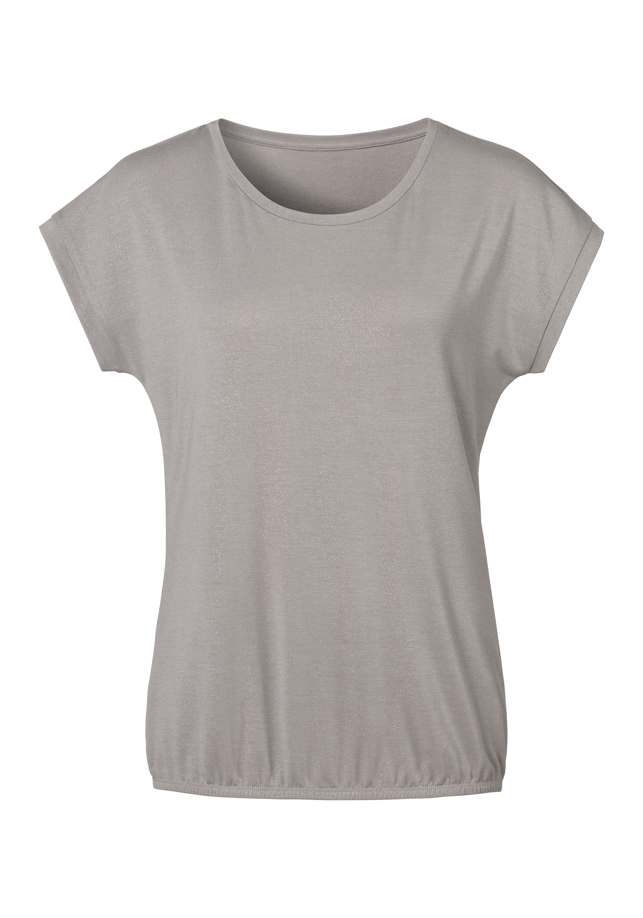 mit Online Shop Vivance OTTO Kurzarmshirt, Look Glitzerdruck, im edler T-Shirt, silbrigem