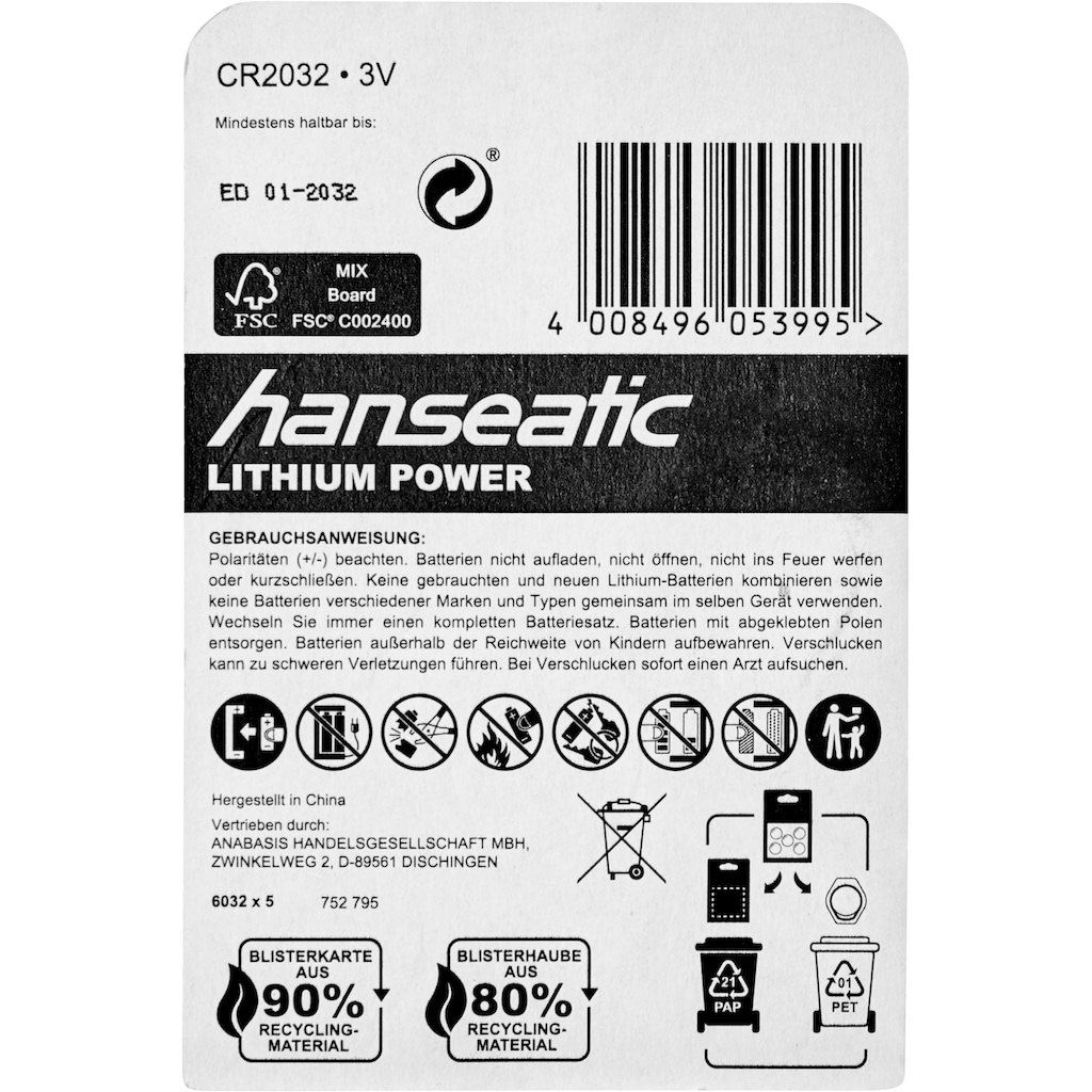 Hanseatic Batterie »15 Stück Batterie Mix Set«, (15 St.)