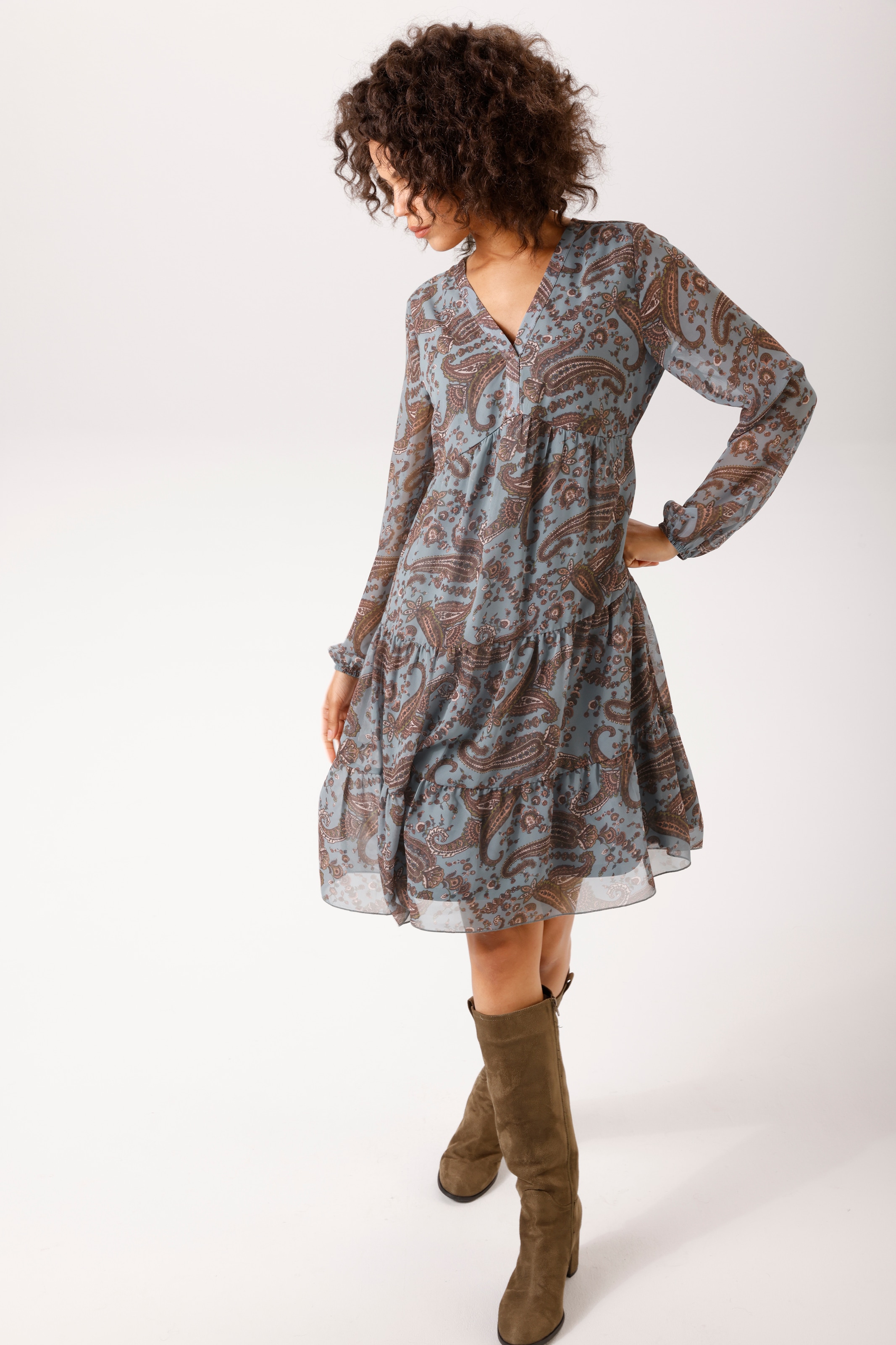 Aniston CASUAL Tunikakleid mit fantasievollen großflächigen Paisley-Druck - NEUE KOLLEKTION